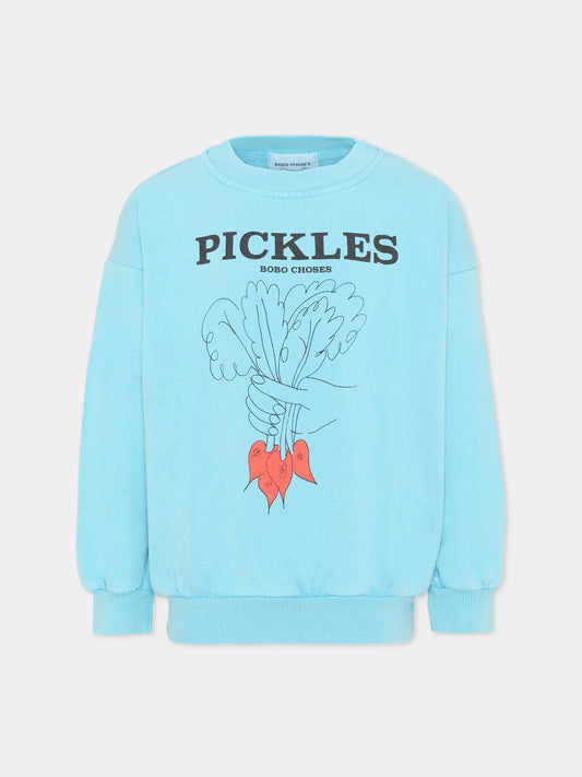 Felpa azzurra per bambini Bunch of Vegetables,Bobo Choses,B126AC040