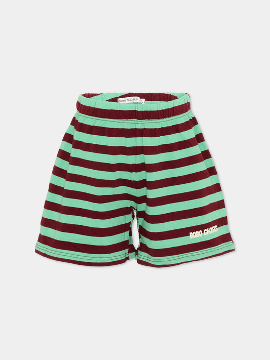 Shorts multicolor a righe per bambina,Bobo Choses,B126AC058