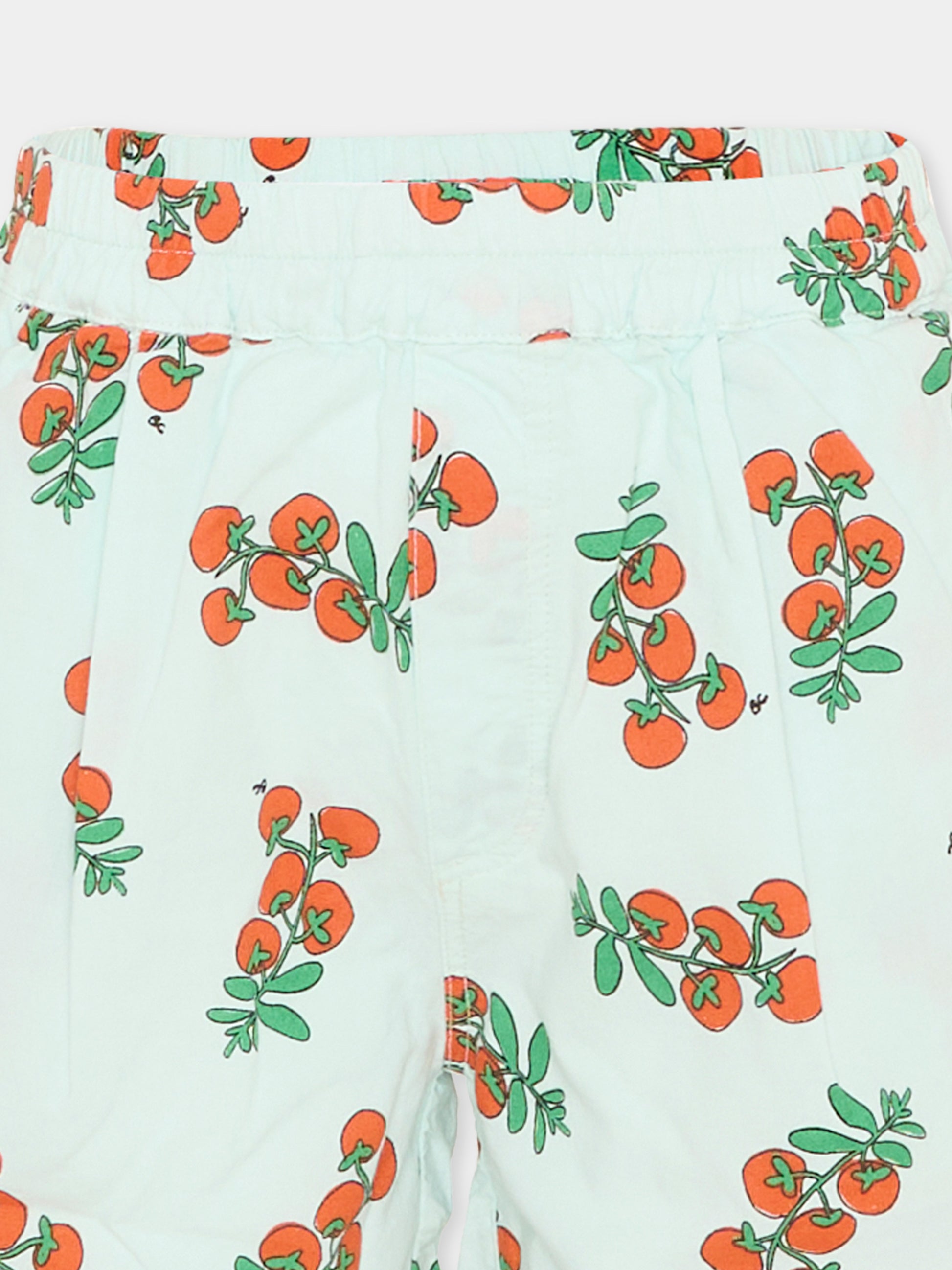 Shorts azzurro per bambina con stampa pomodori,Bobo Choses,B126AC067