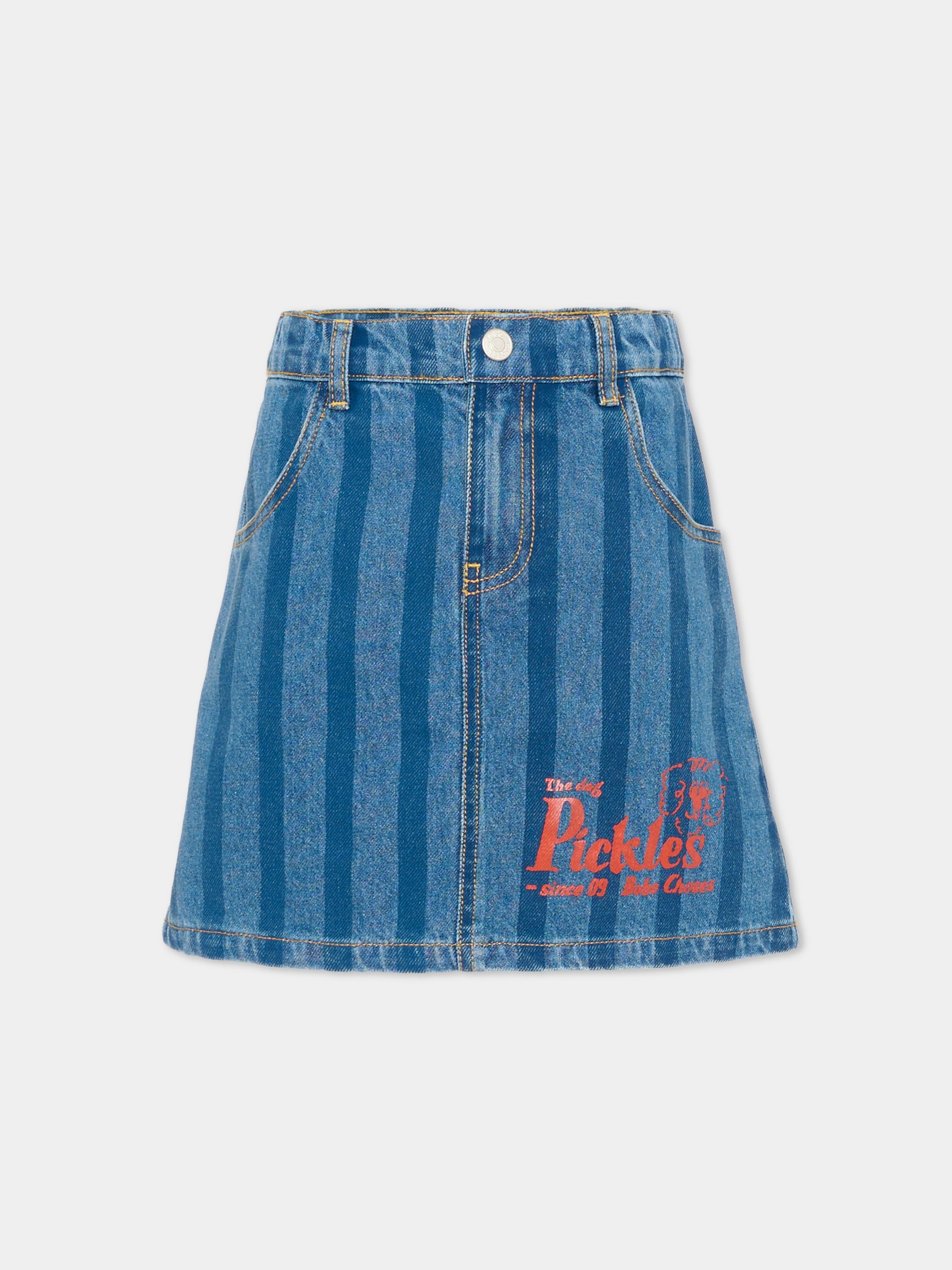 Gonna blu per bambina a righe,Bobo Choses,B126AC080