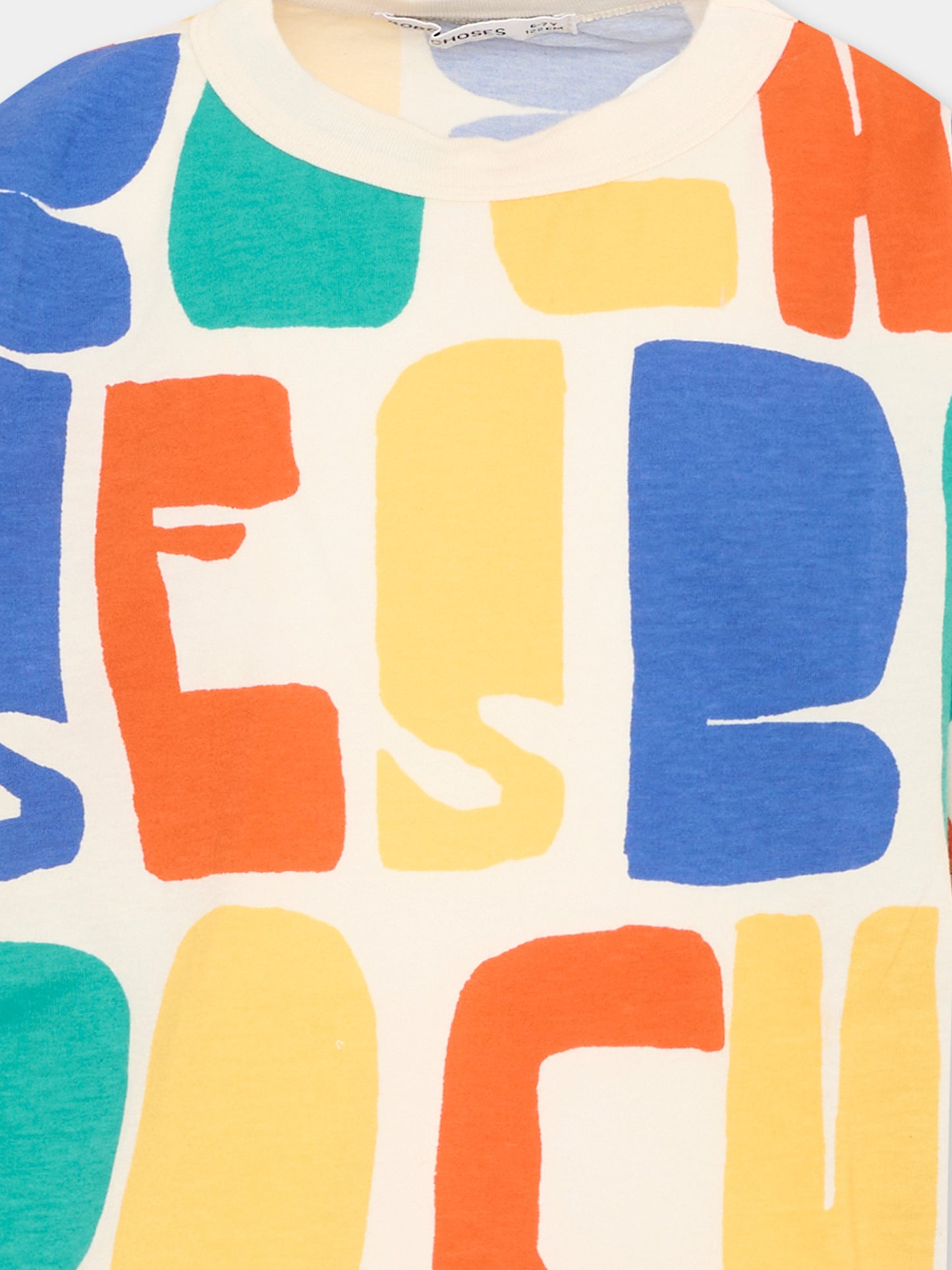 T-shirt multicolor per bambini con stampa logo,Bobo Choses,B126AC137