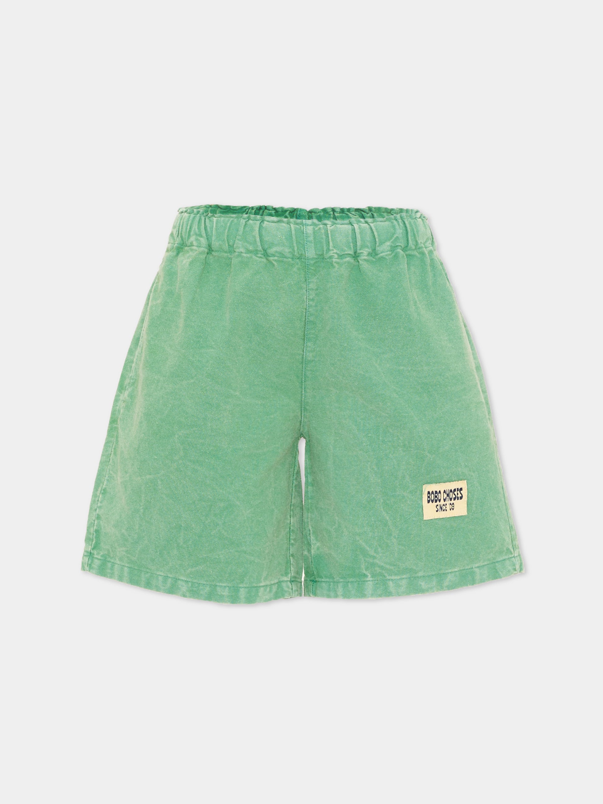 Shorts sportivi verde per bambini con logo,Bobo Choses,B126AC066