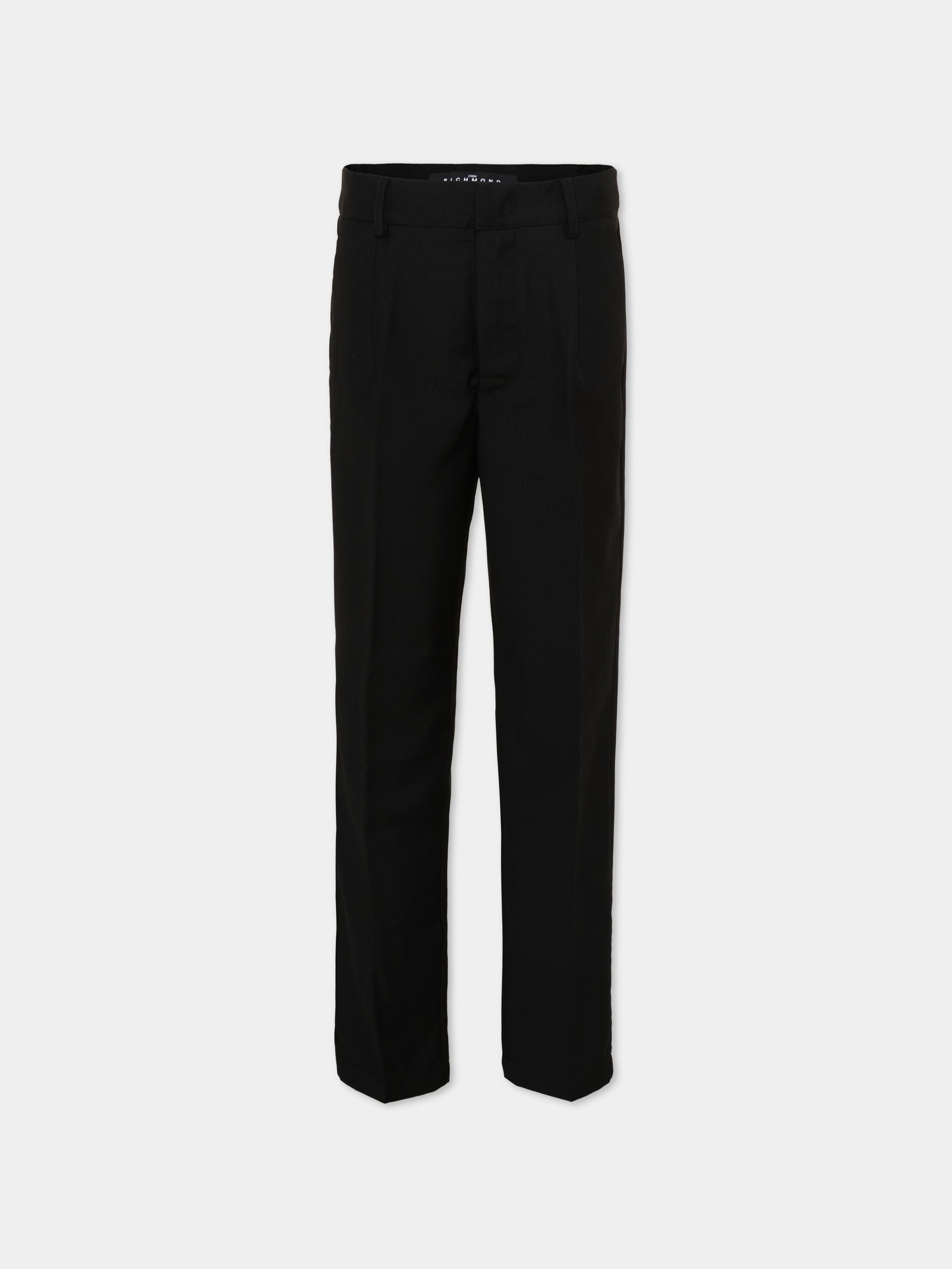Pantaloni eleganti nero per bambino con logo,Richmond,RBP26170PA BLACK