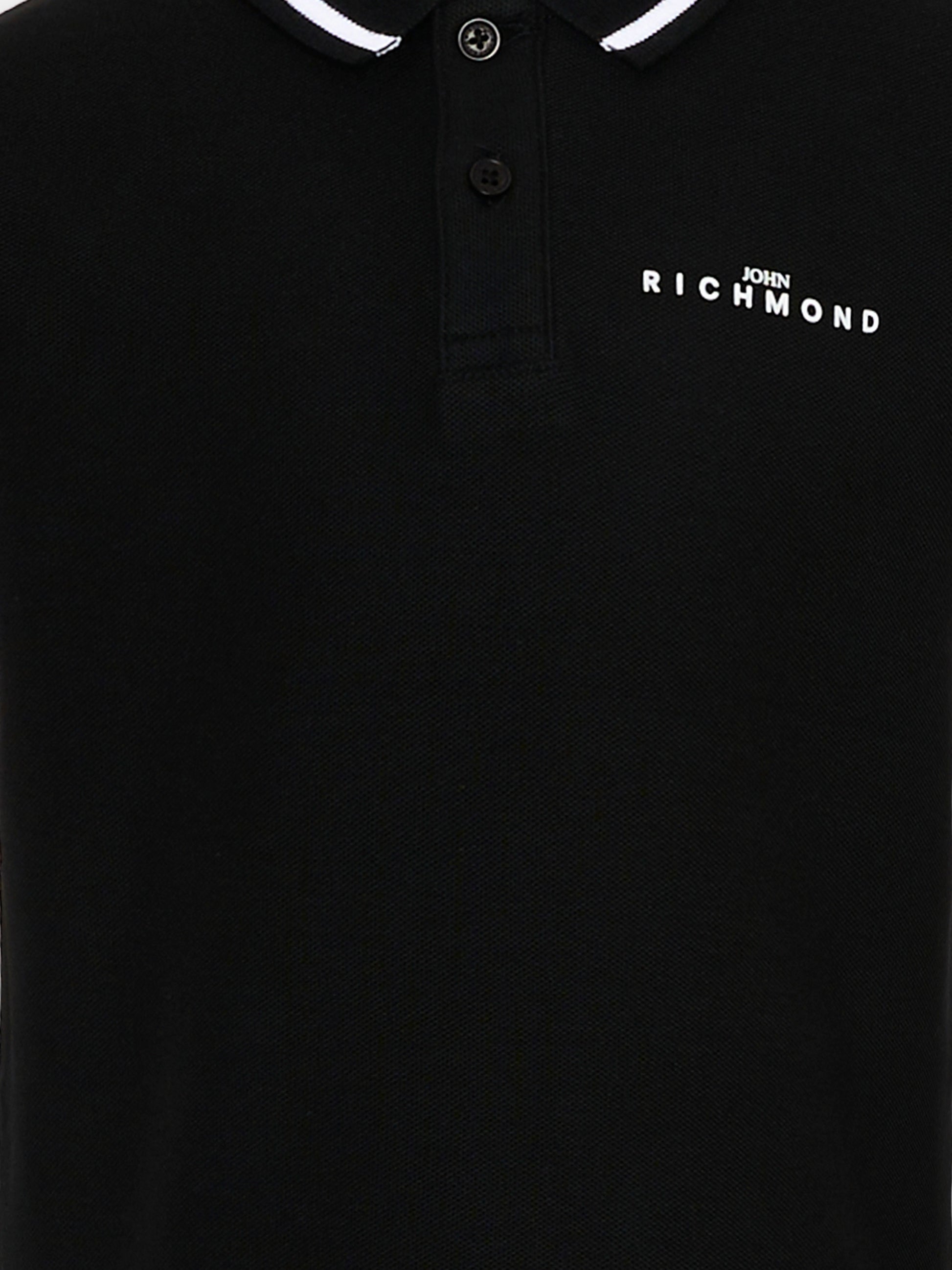 Polo nera per bambino con logo,Richmond,RBP26022PO BLACK