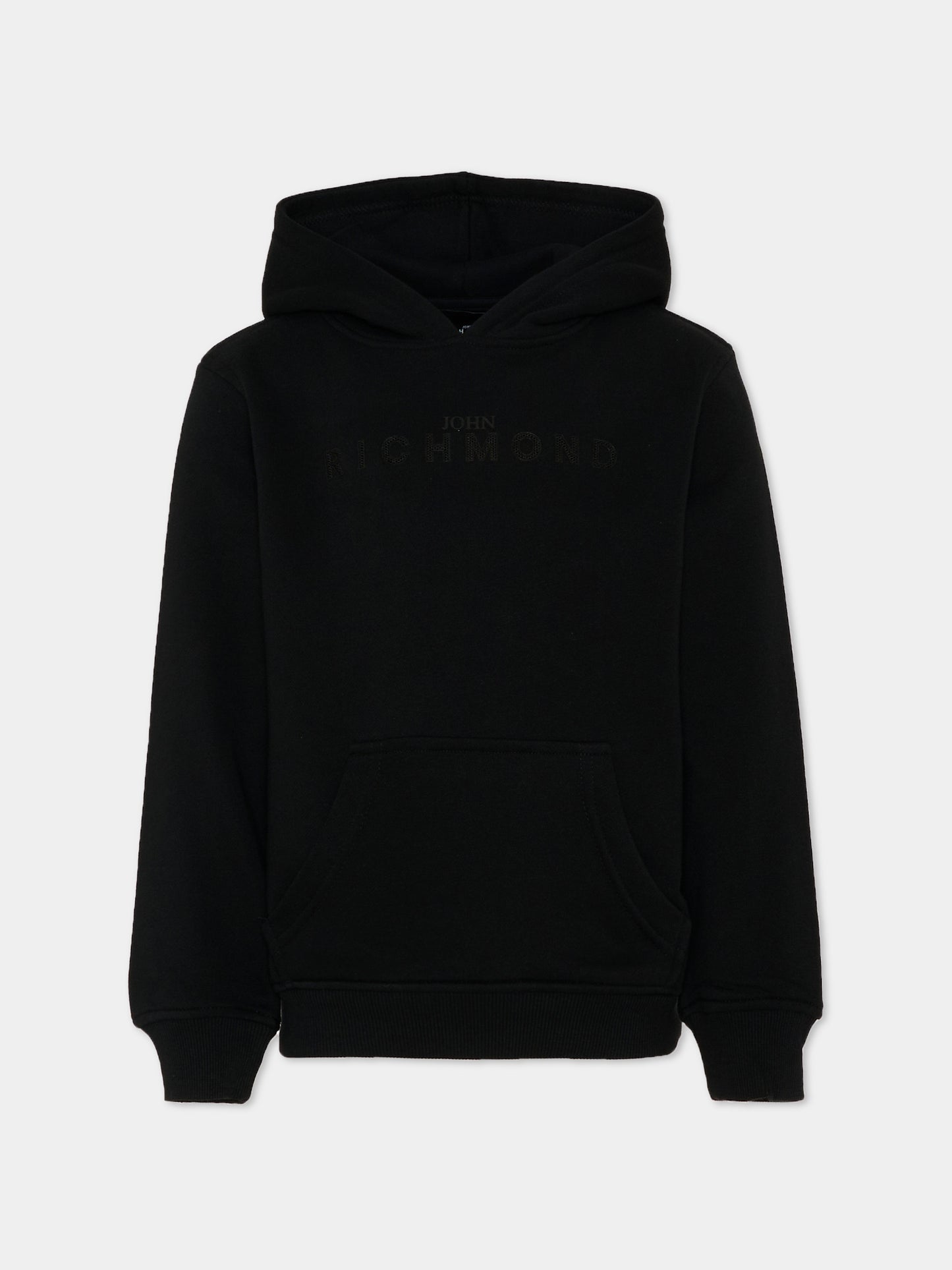 Felpa nera per bambini con logo,Richmond,RBP26003FE BLACK