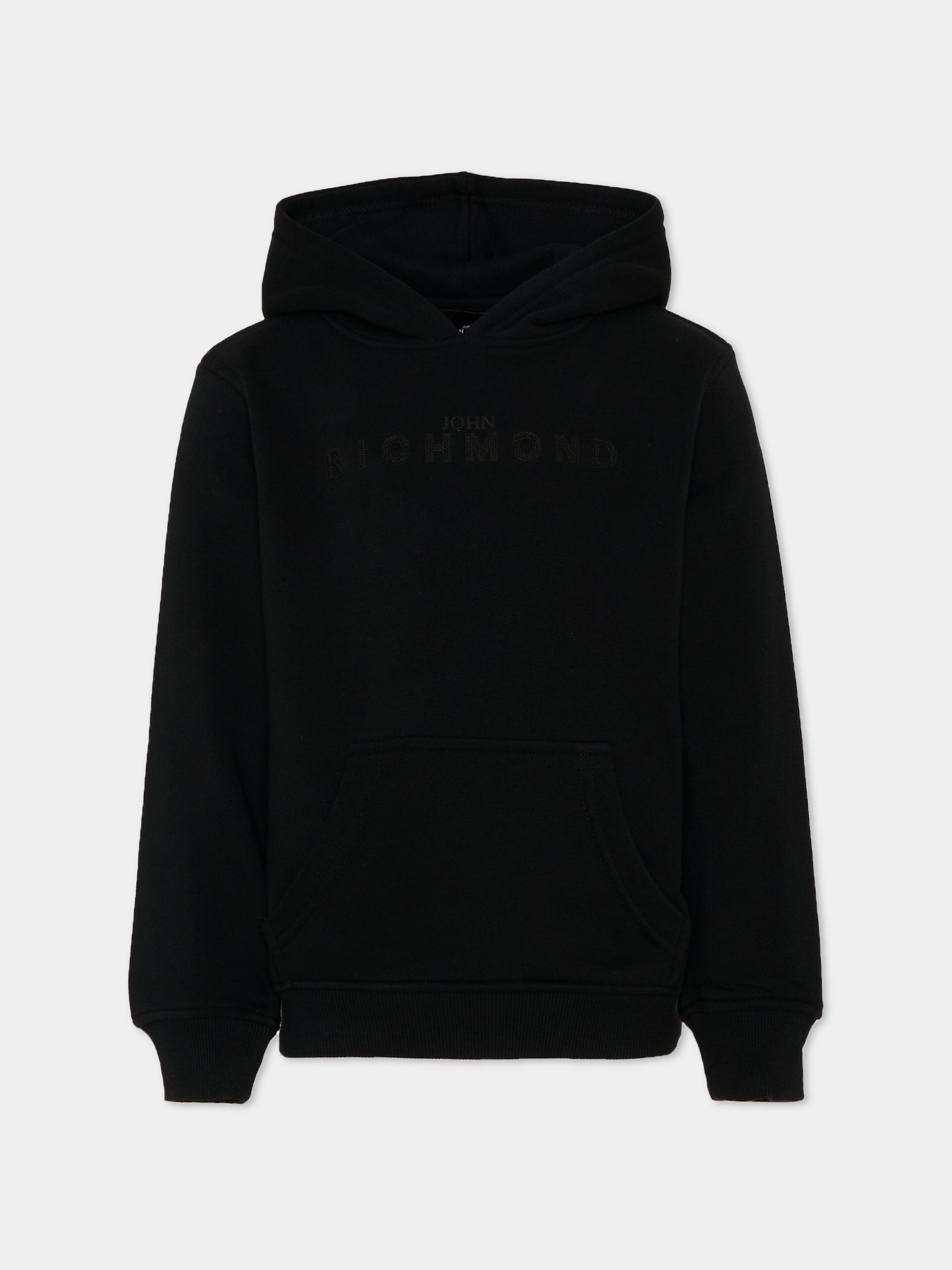 Felpa nera per bambini con logo,Richmond,RBP26003FE BLACK