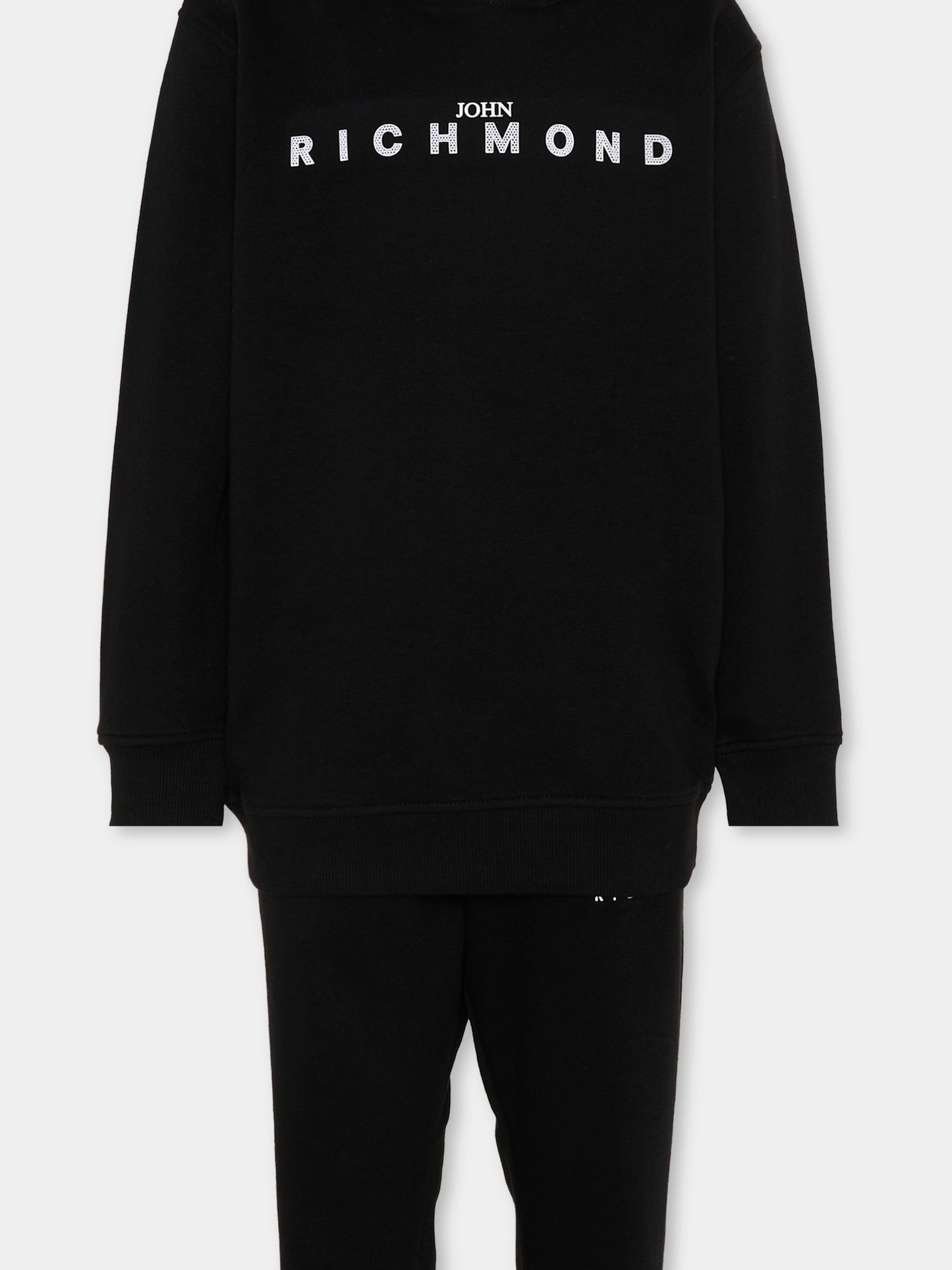 Completo sportivo nero per bambino con logo,Richmond,RGP26013CF BLACK