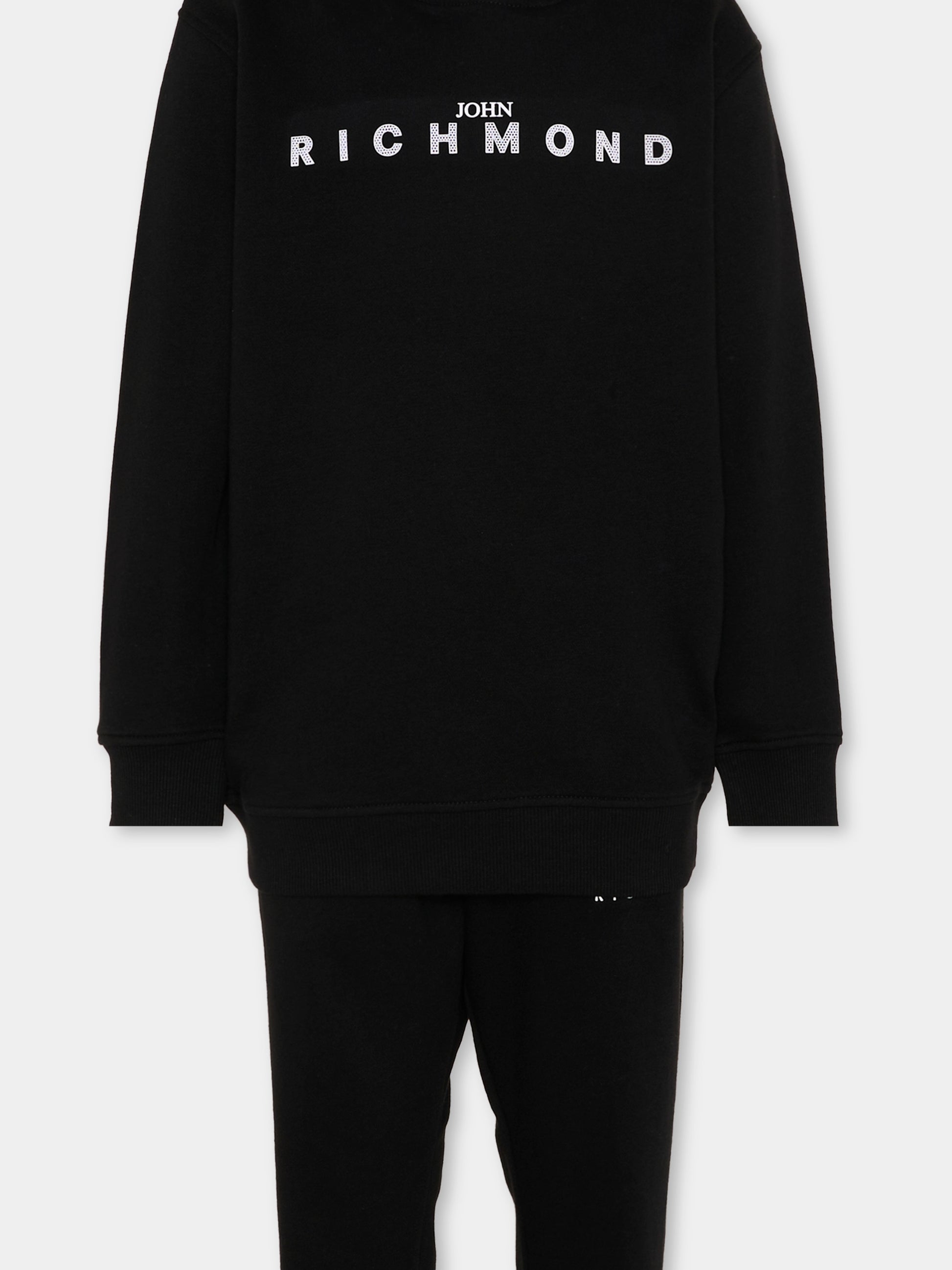 Completo sportivo nero per bambino con logo,Richmond,RGP26013CF BLACK