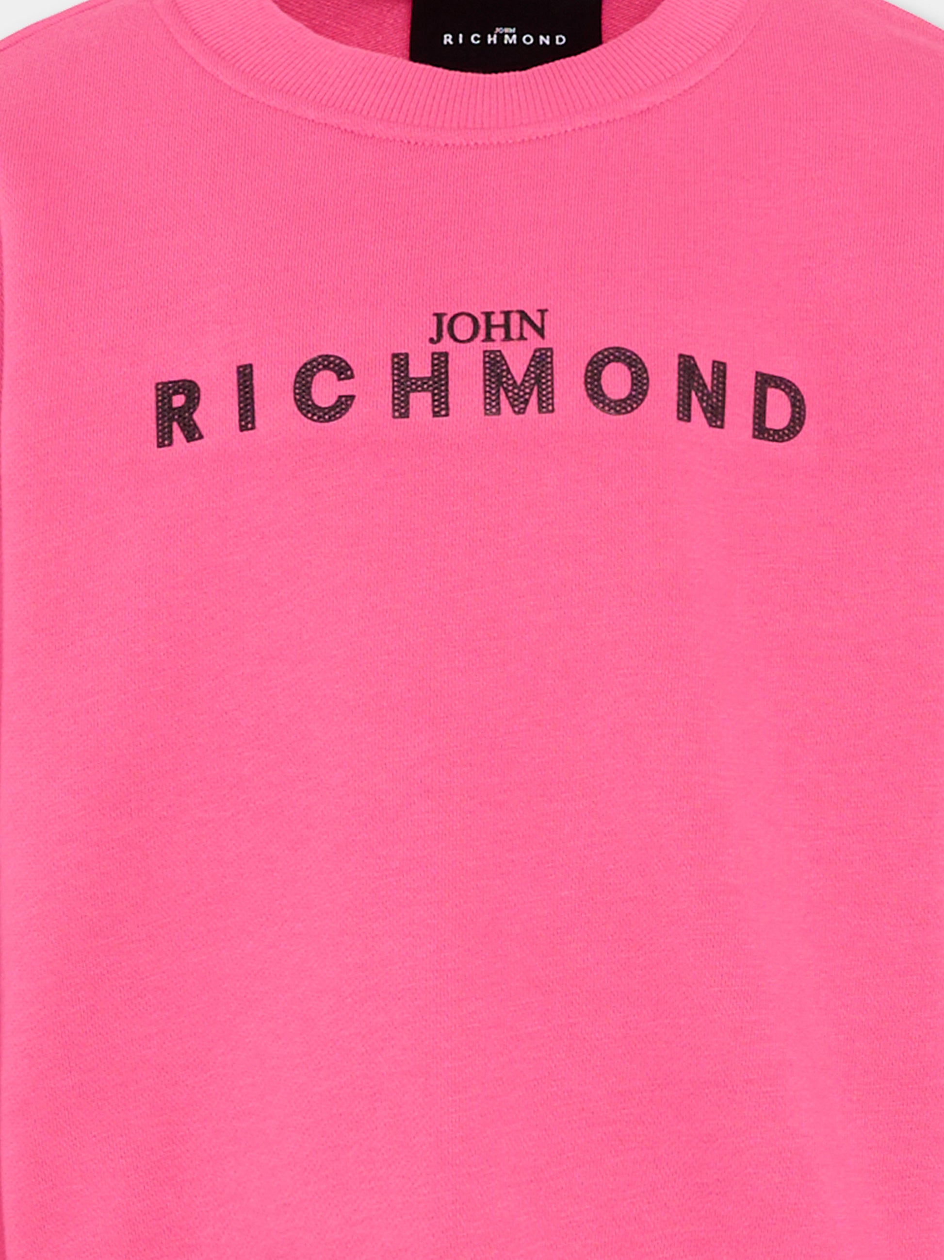 Felpa fucsia per bambina con logo,Richmond,RGP26010FE FUCHSIA PURPLE
