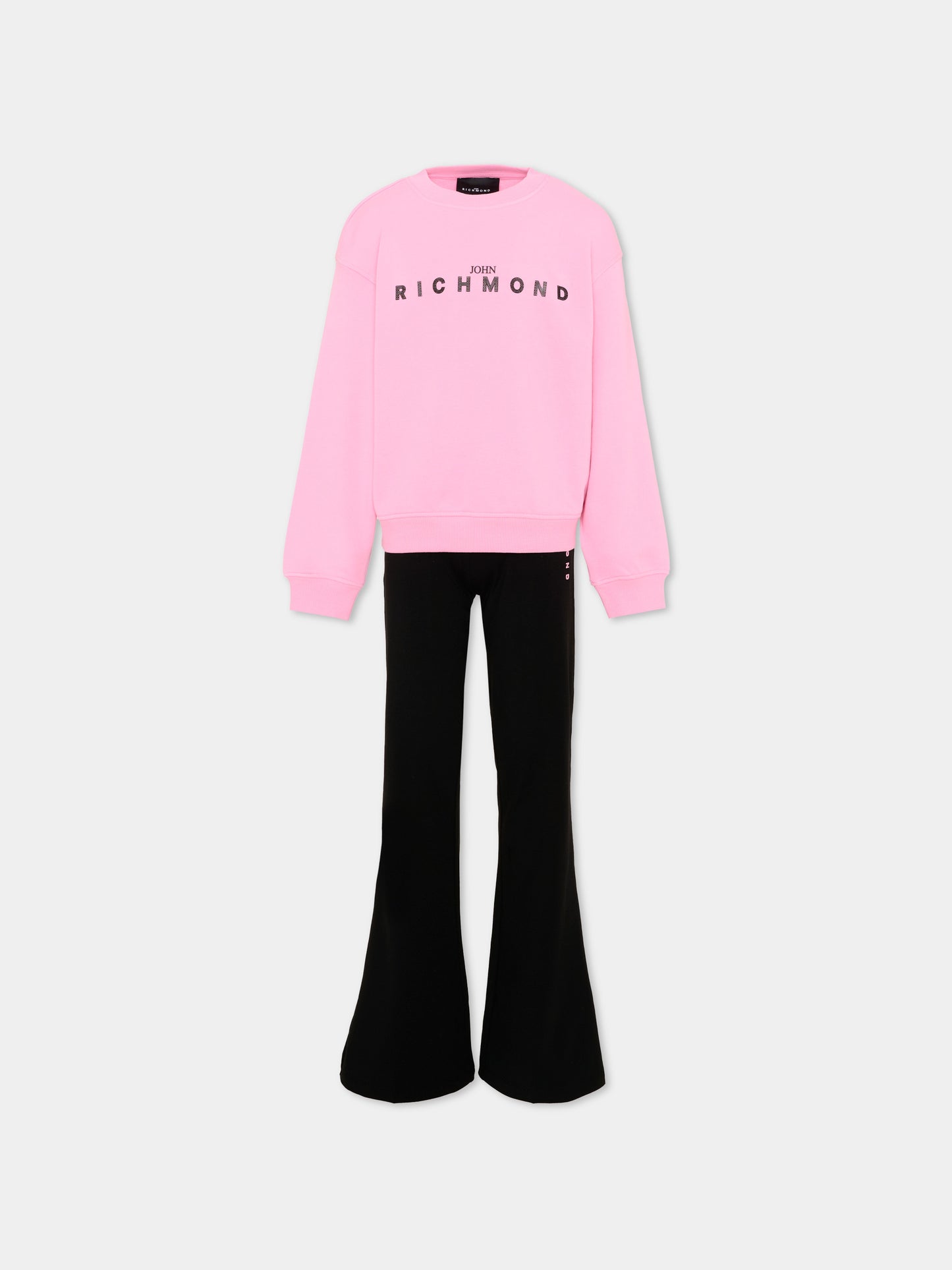 Completo sportivo rosa per bambina con logo,Richmond,RGP26014CF PINK BEGONIA
