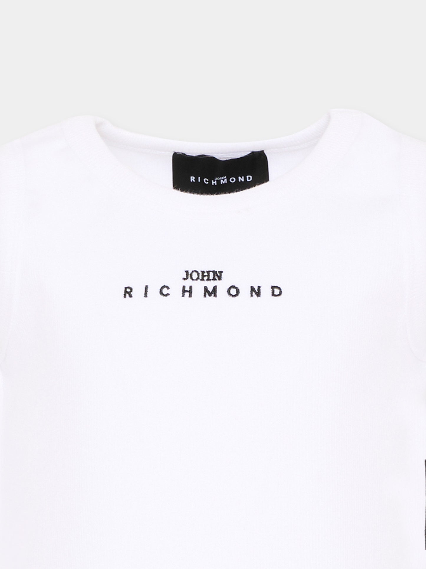 Top bianco per bambina con logo,Richmond,RGP26172CN WHITE