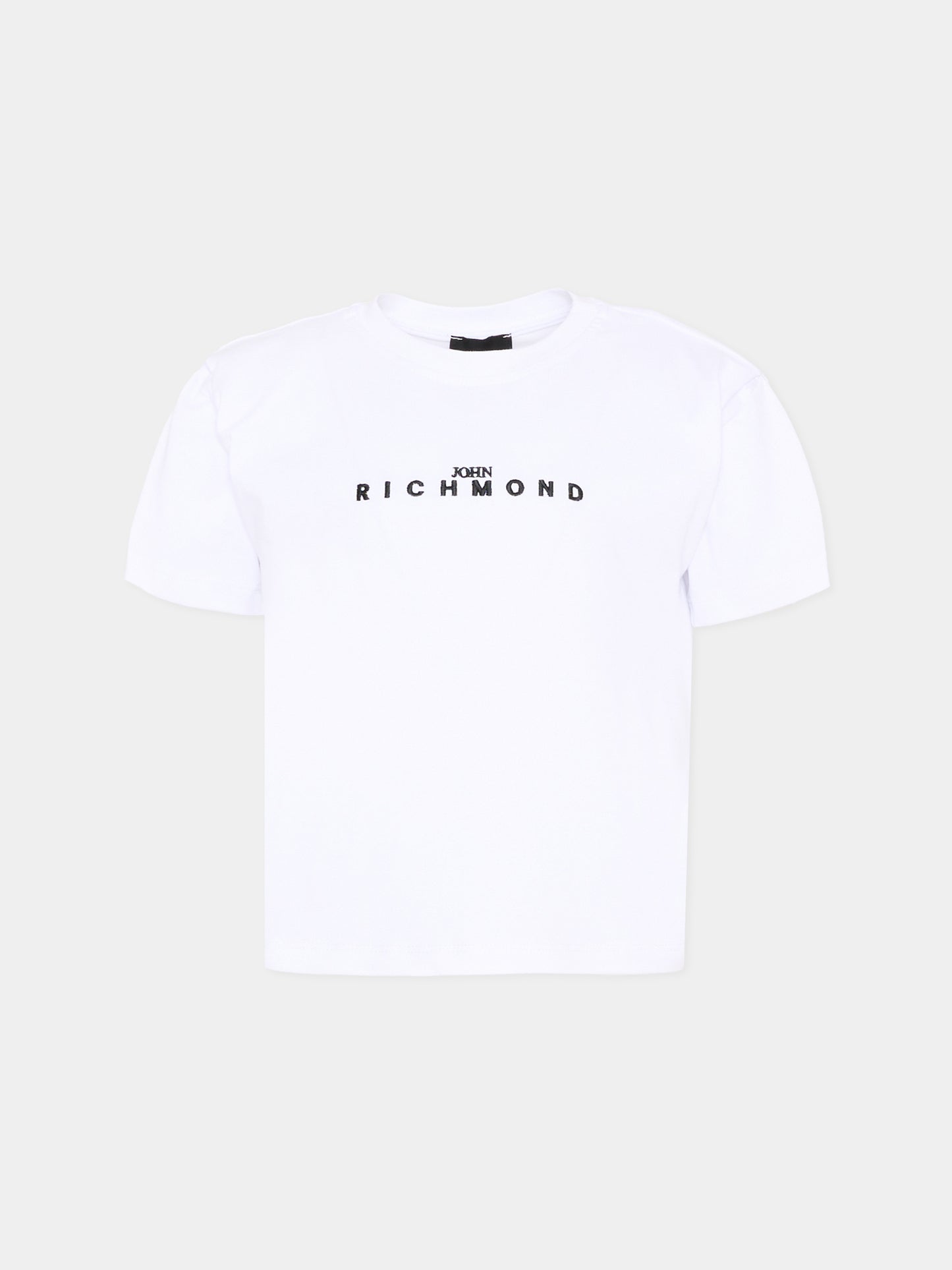 T-Shirt bianca per bambina con logo,Richmond,RGP26112TS WHITE