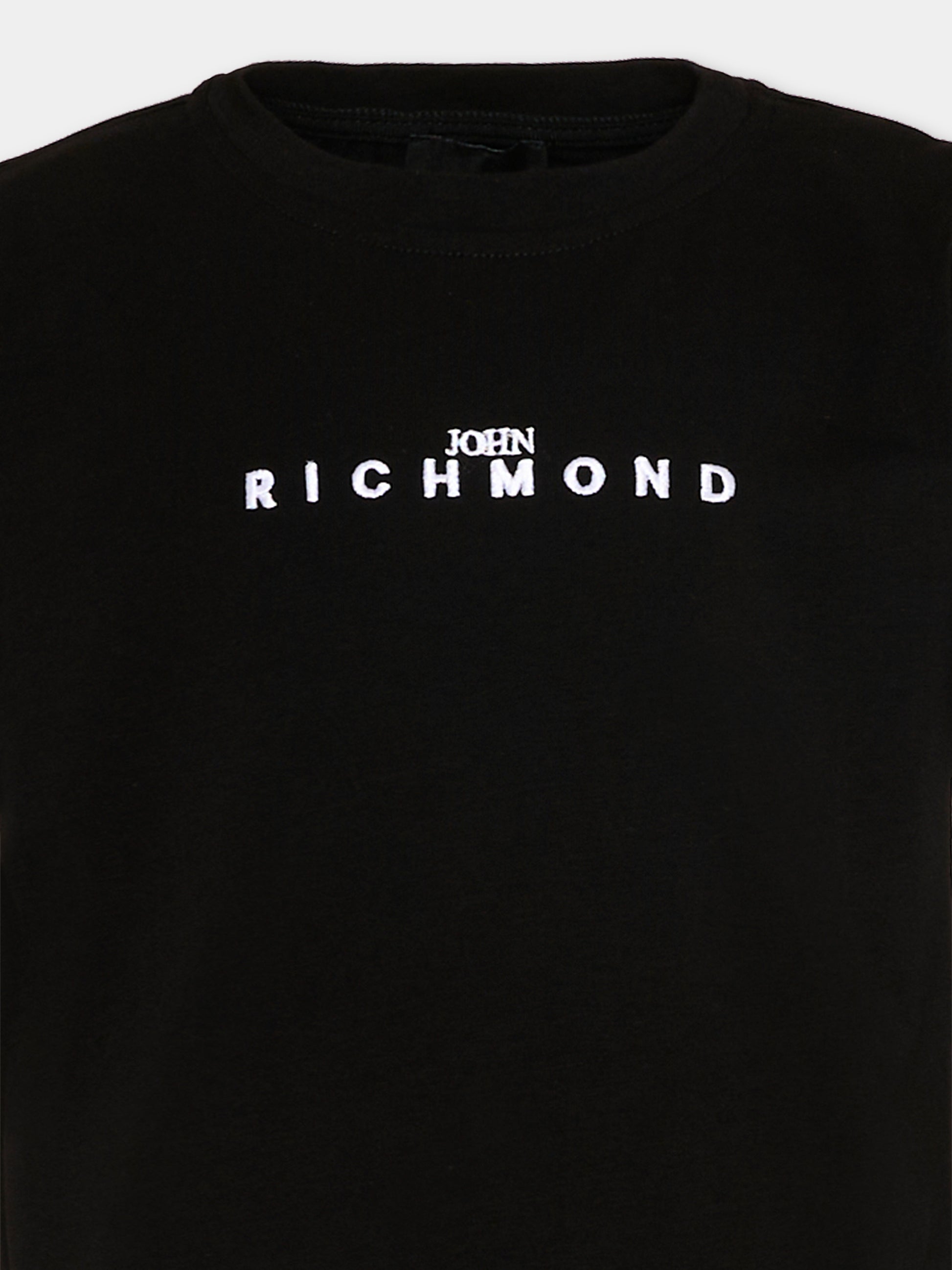 T-Shirt nera per bambina con logo,Richmond,RGP26112TS BLACK