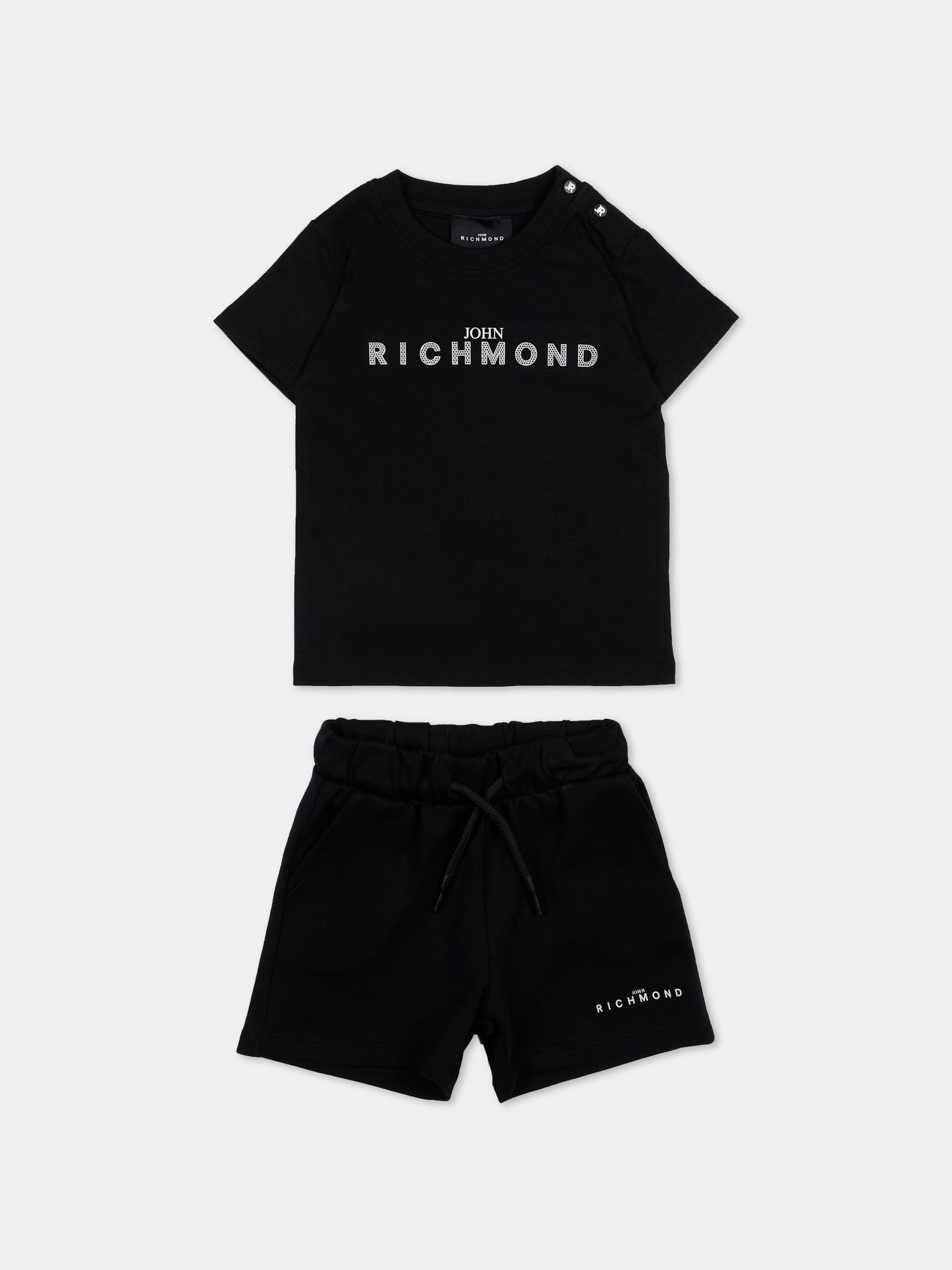 Completo sportivo nero per neonato con logo,Richmond,RIP26006CJ BLACK