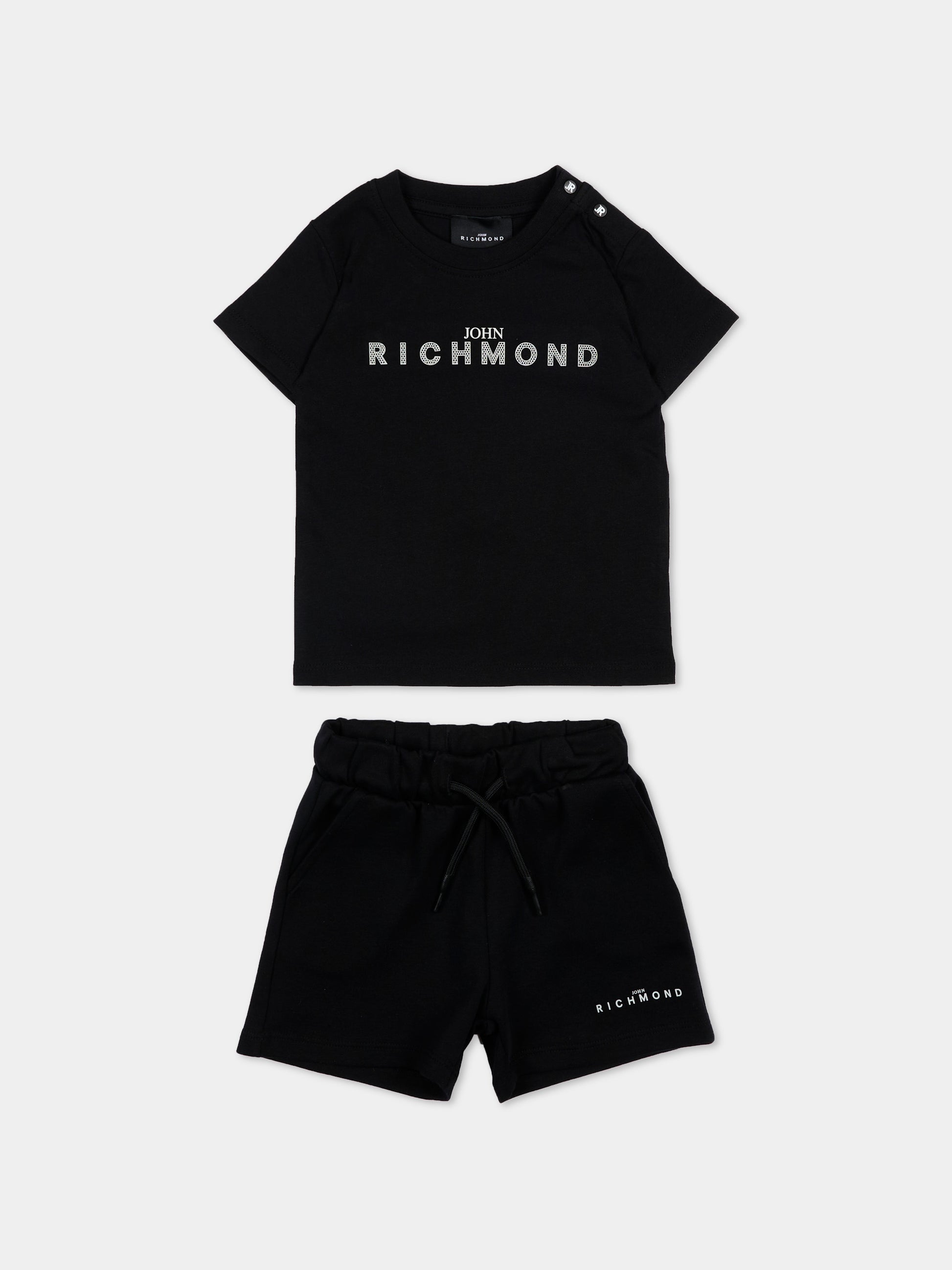 Completo sportivo nero per neonato con logo,Richmond,RIP26006CJ BLACK