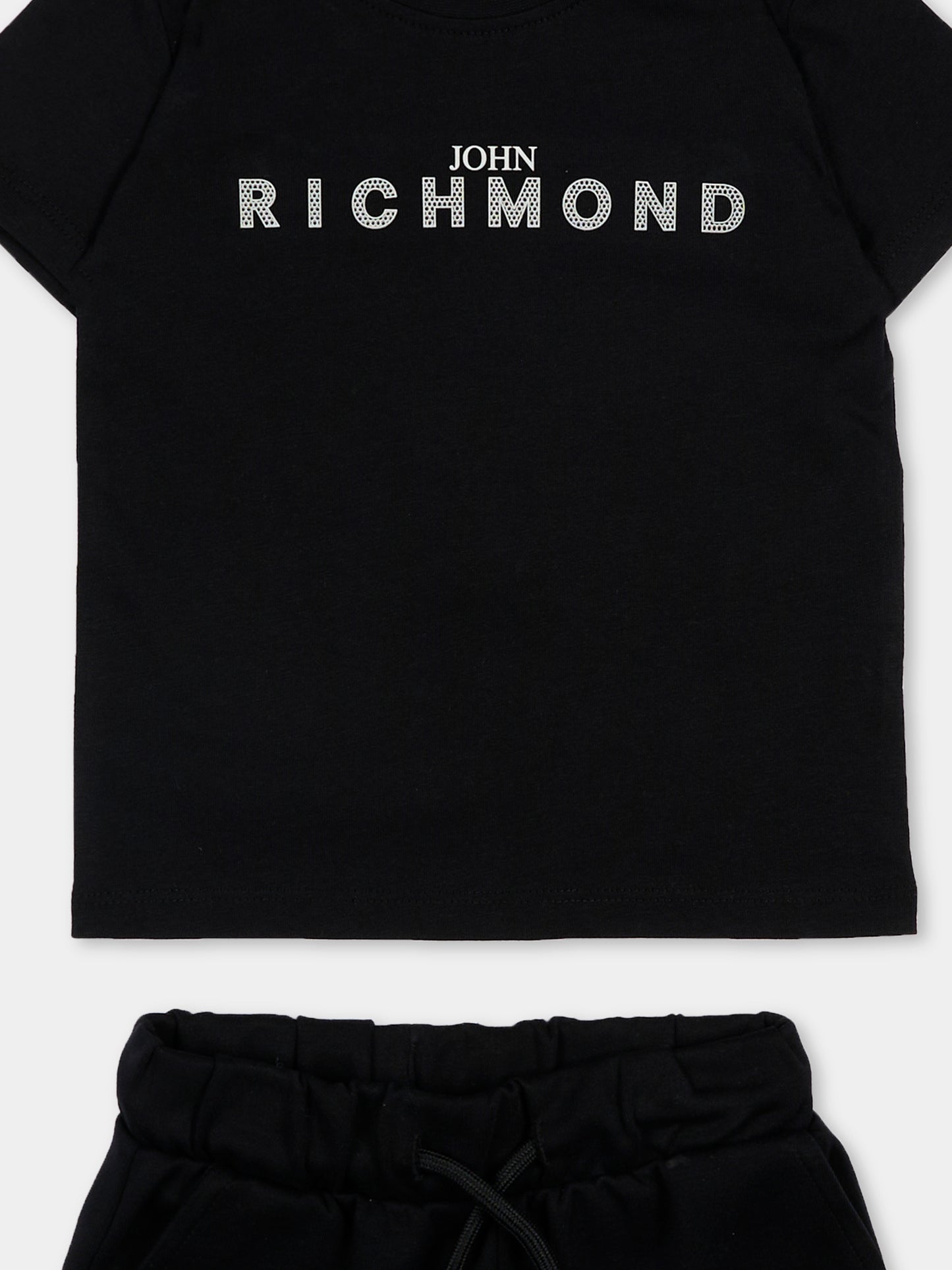 Completo sportivo nero per neonato con logo,Richmond,RIP26006CJ BLACK