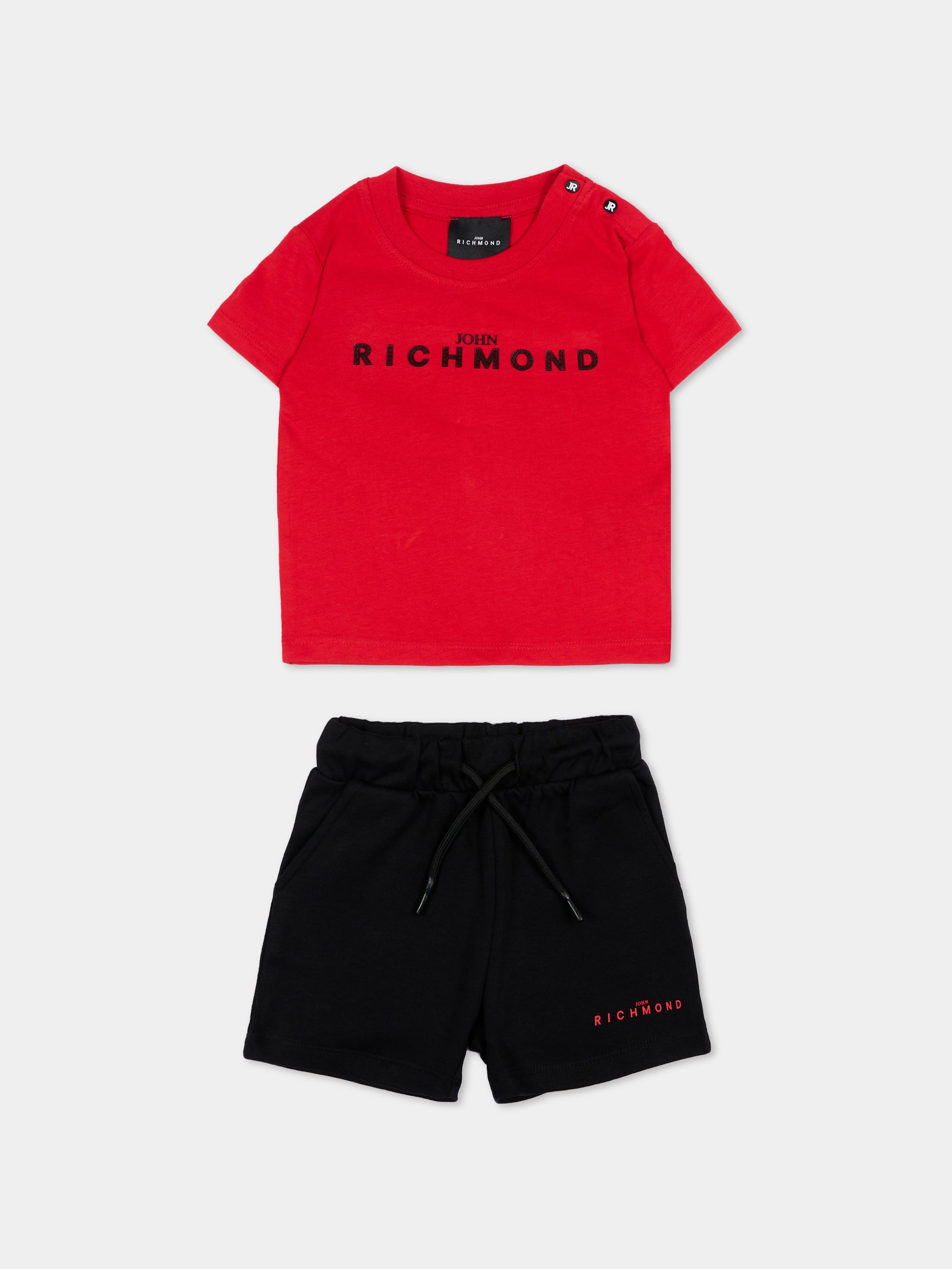 Completo sportivo rosso per neonato con logo,Richmond,RIP26006CJ RED SALSA