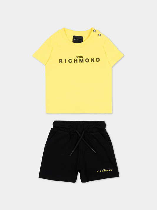 Completo sportivo giallo per neonato con logo,Richmond,RIP26006CJ YELLOW BUTTERCUP