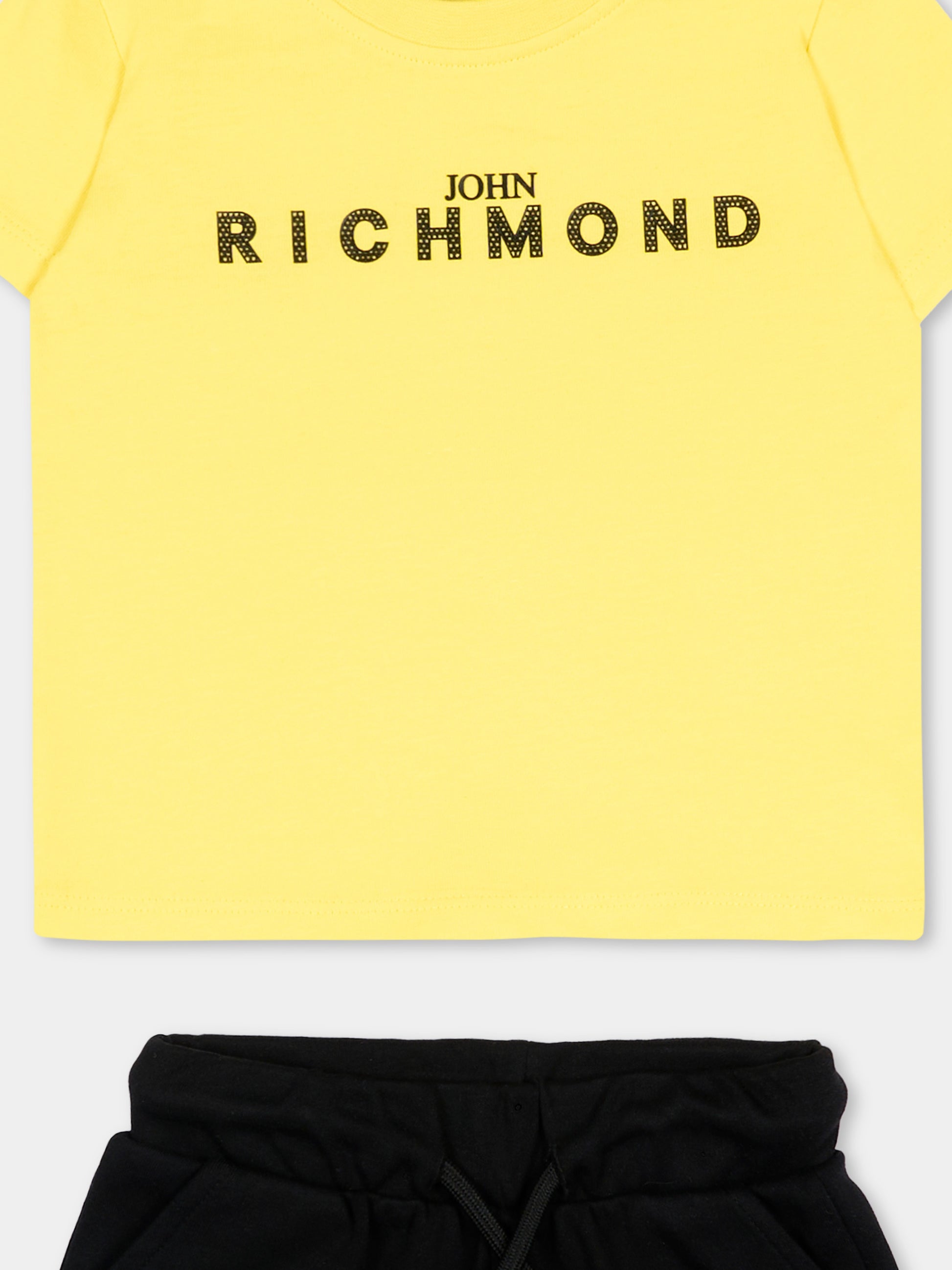 Completo sportivo giallo per neonato con logo,Richmond,RIP26006CJ YELLOW BUTTERCUP