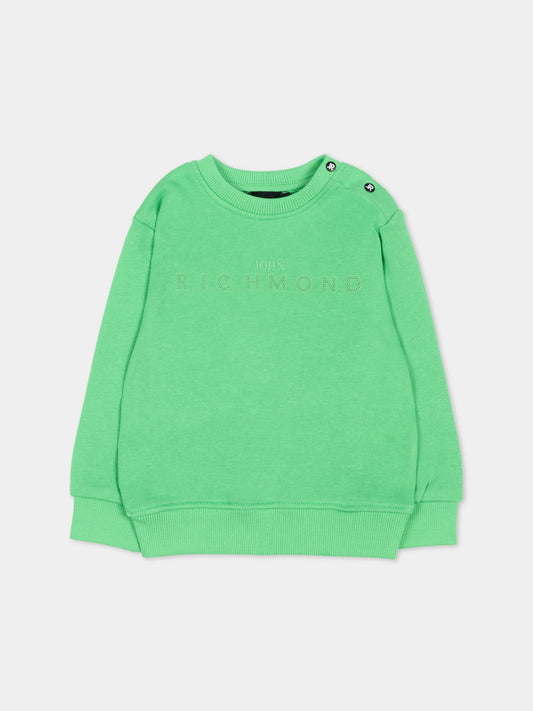 Felpa verde per neonato con logo,Richmond,RIP26001FE GREEN VIBRANT