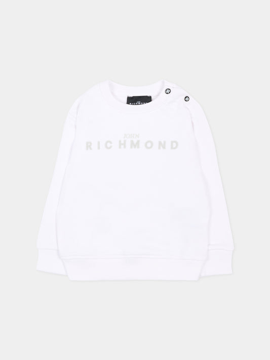 Felpa bianca per neonato con logo,Richmond,RIP26001FE WHITE