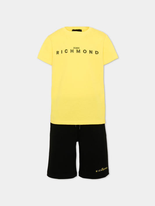 Completo sportivo giallo per bambino con logo,Richmond,RBP26018CJ YELLOW BUTTERCUP