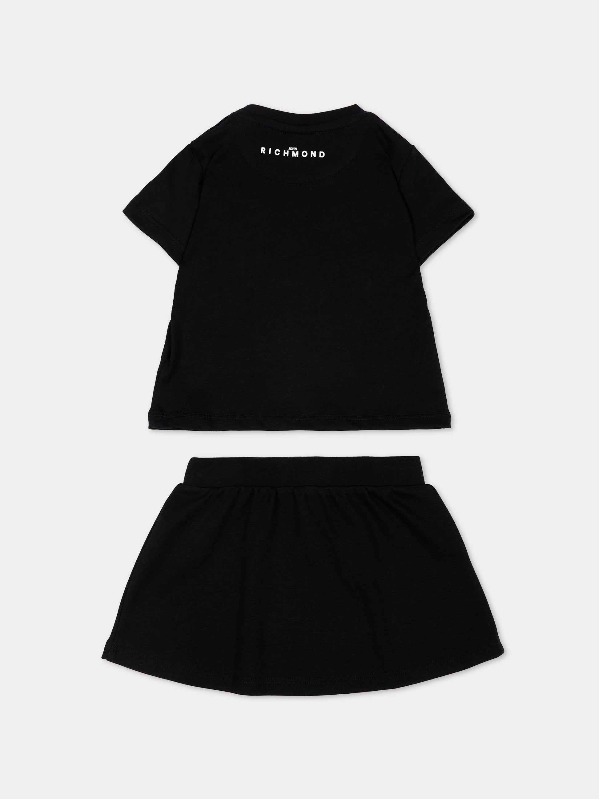 Completo sportivo nero per neonata con logo,Richmond,RIP26043CJ BLACK