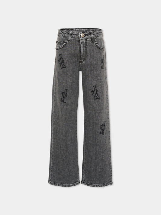 Jeans nero per bambino con ricami,Richmond,RBP26090JE DENIM BLACK