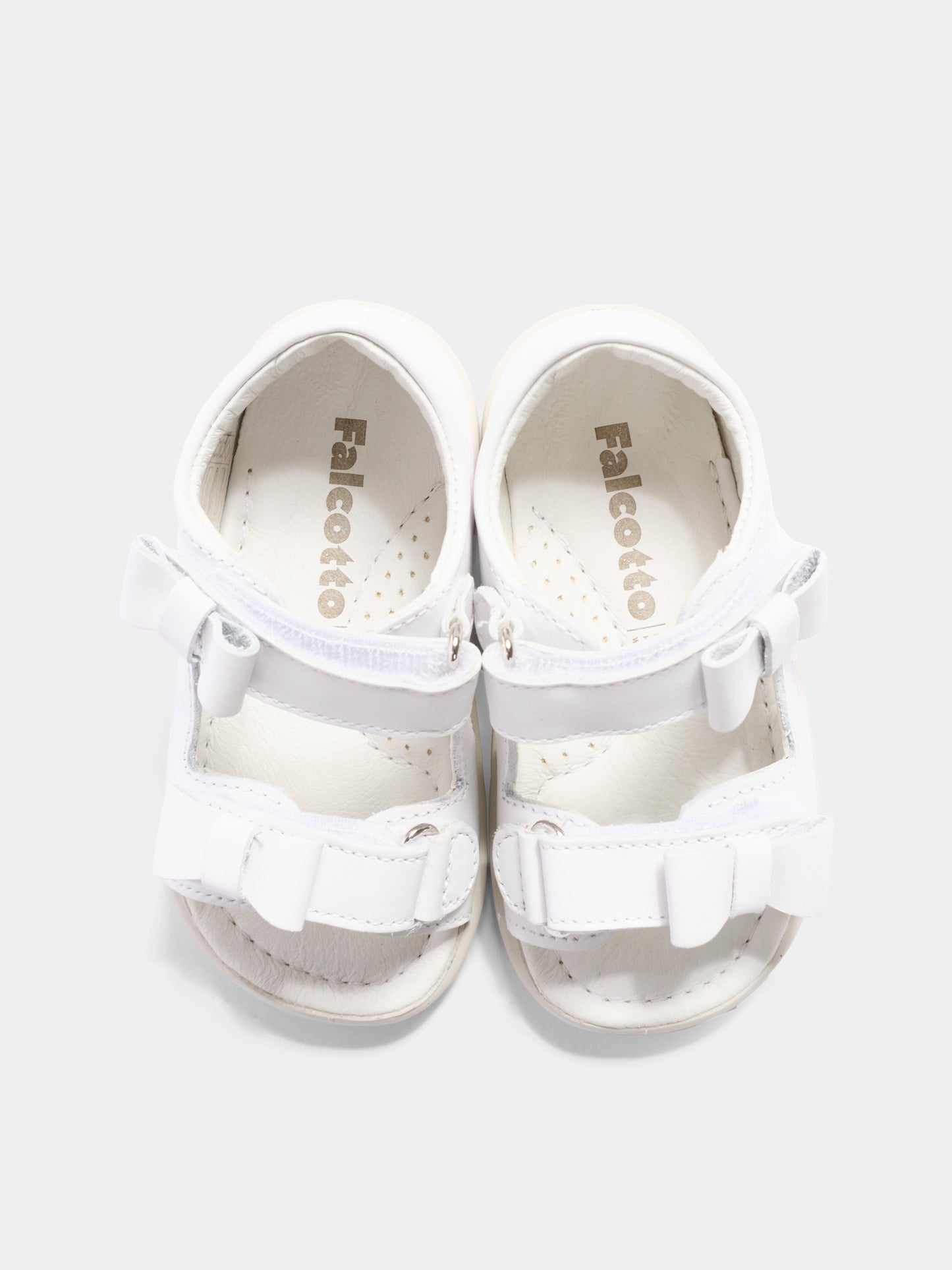 Sandali bianchi Feila per bambina con fiocchi,Falcotto,001 1501151 01 0N01
