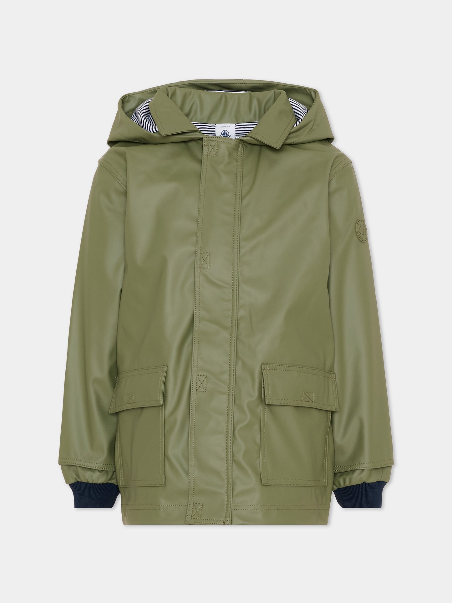 Giacca a vento verde per bambini,Petit Bateau,A0FJK OLIVINE 01