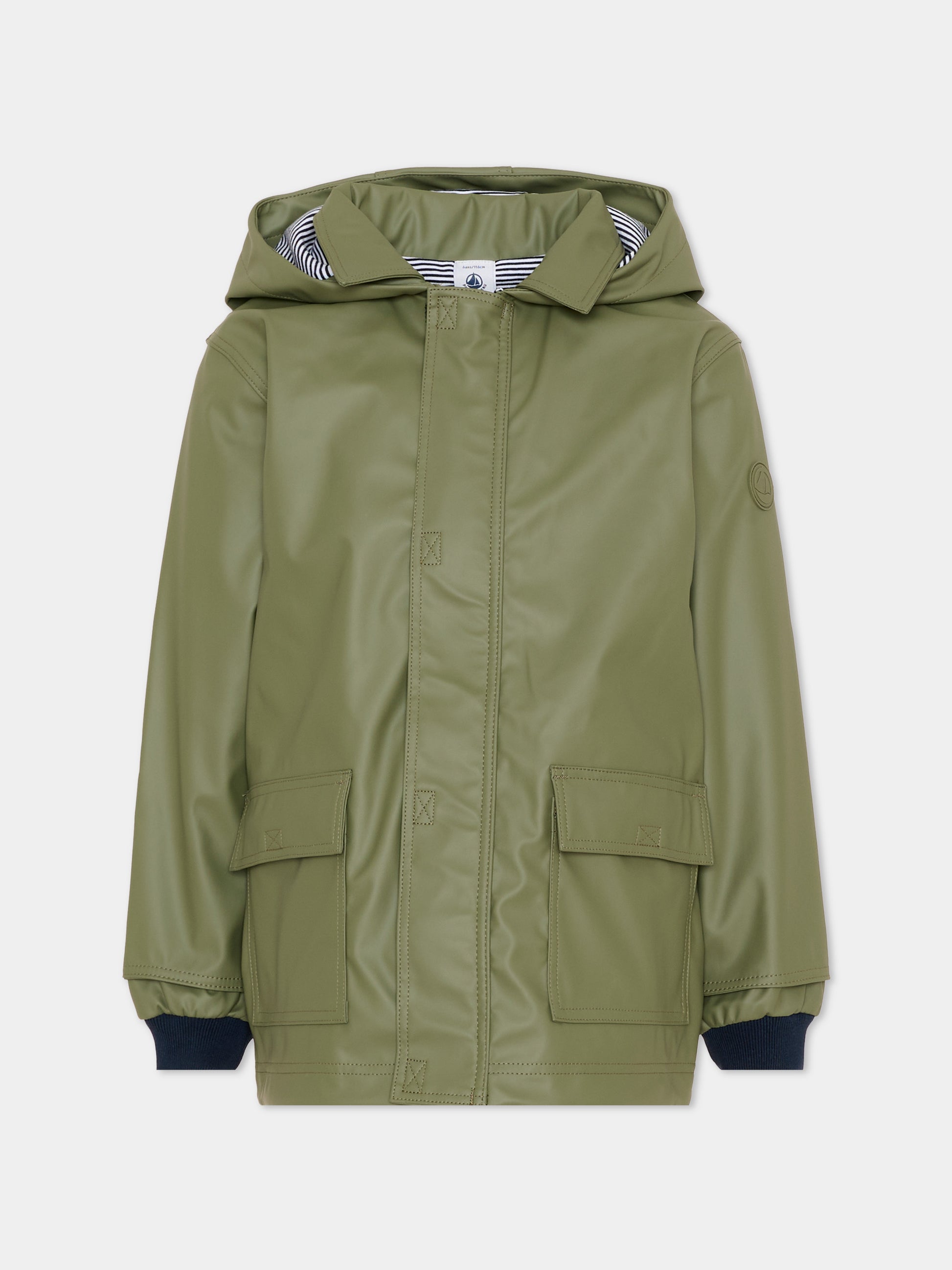 Giacca a vento verde per bambini,Petit Bateau,A0FJK OLIVINE 01