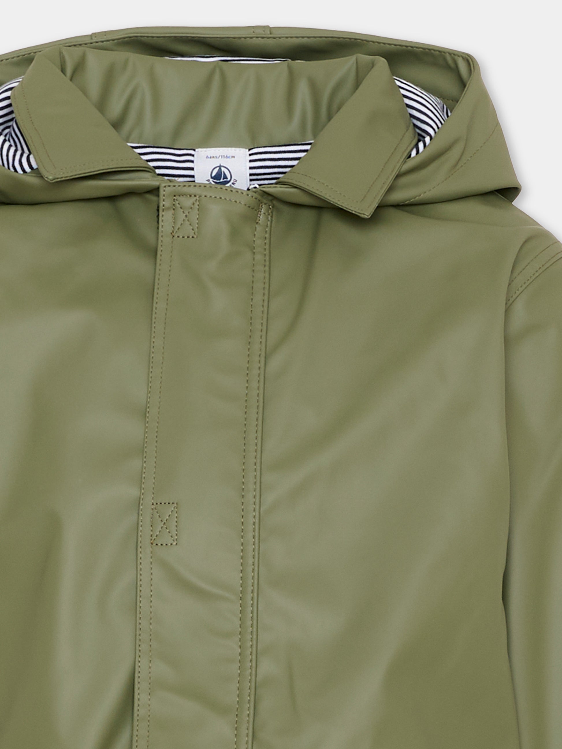 Giacca a vento verde per bambini,Petit Bateau,A0FJK OLIVINE 01