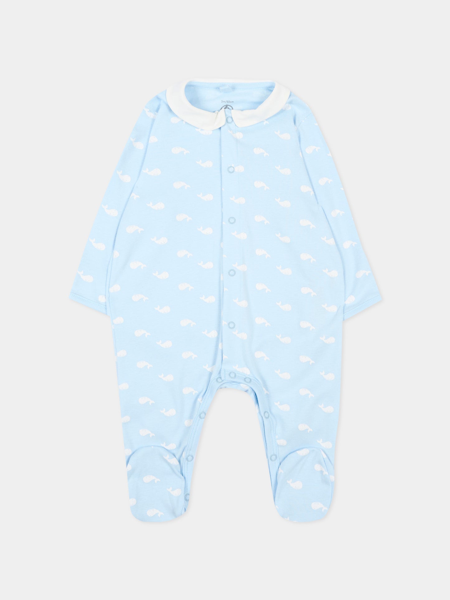 Tutina celeste per neonato con balene,Petit Bateau,A0F2H TOUDOU/MARSHMALLOW 01