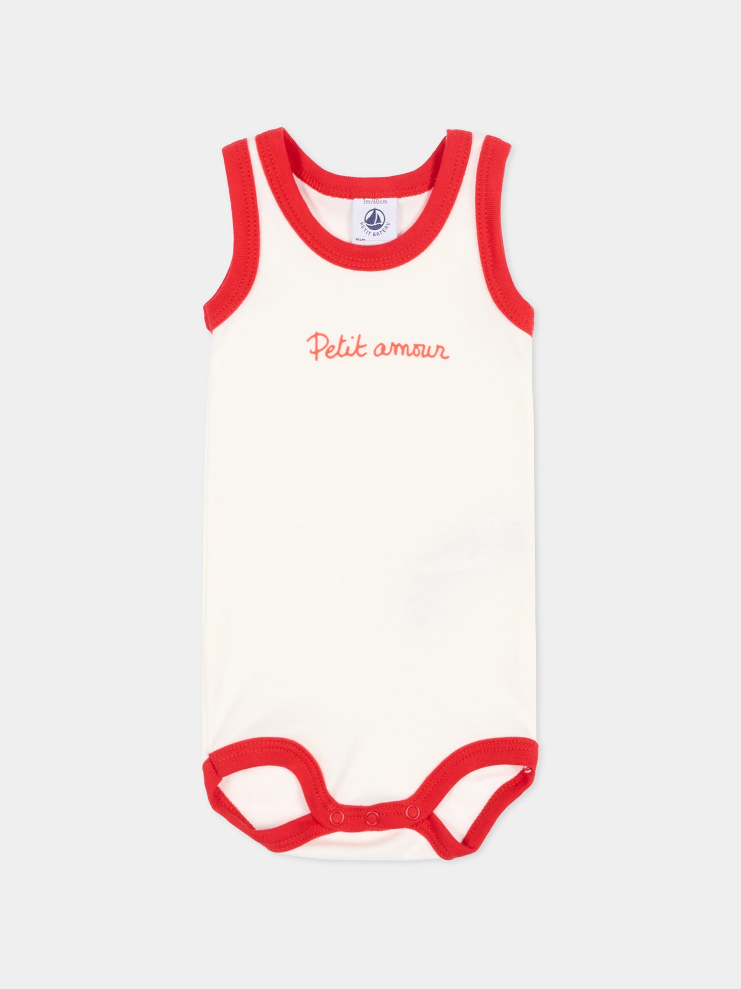 Set body bianco per neonato con profili colorati,Petit Bateau,A0FSL VARIANTE 1 00