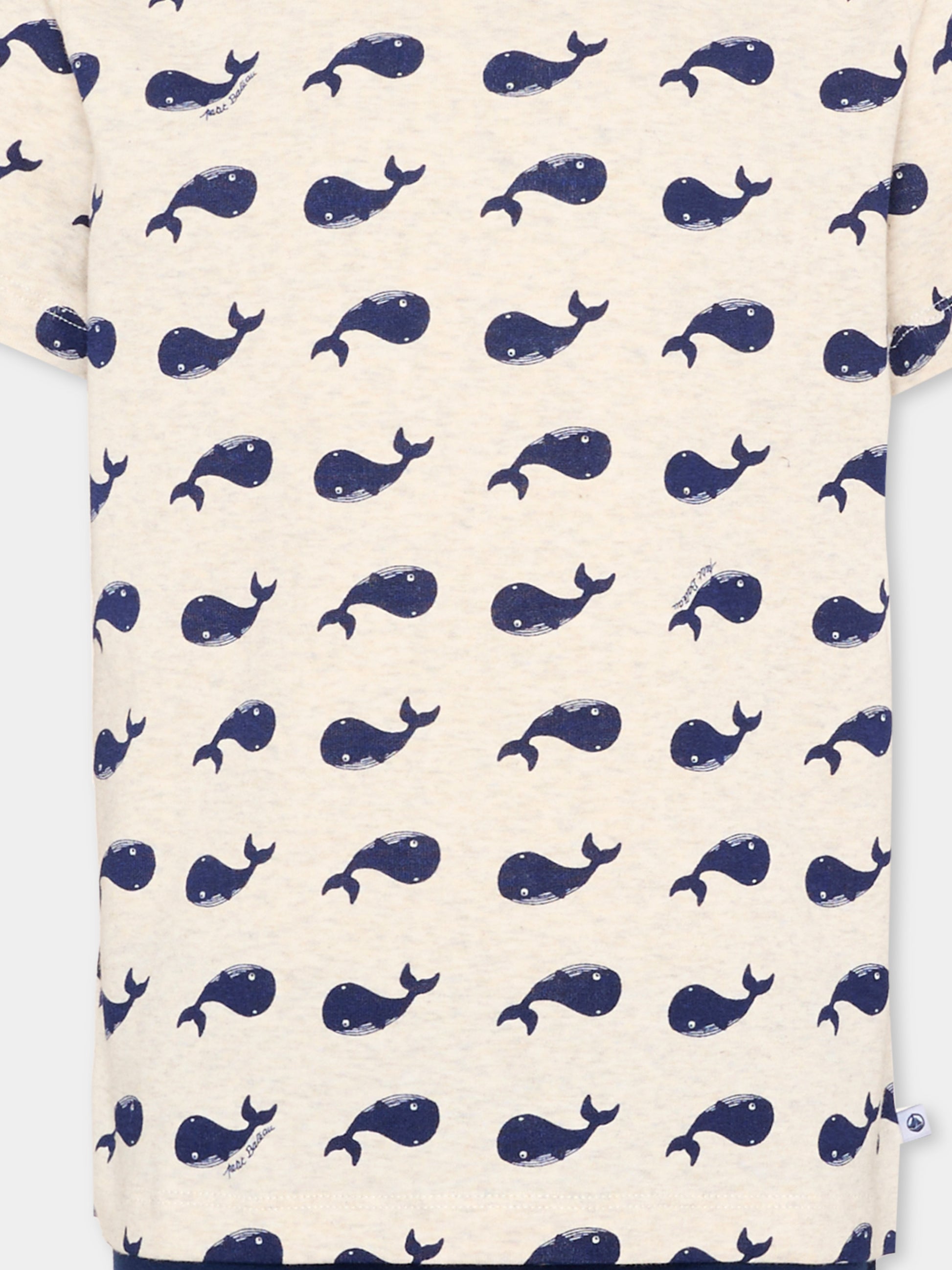 Pigiama blu per bambino con balene,Petit Bateau,A0EF1 MEDIEVAL/MULTICO 01