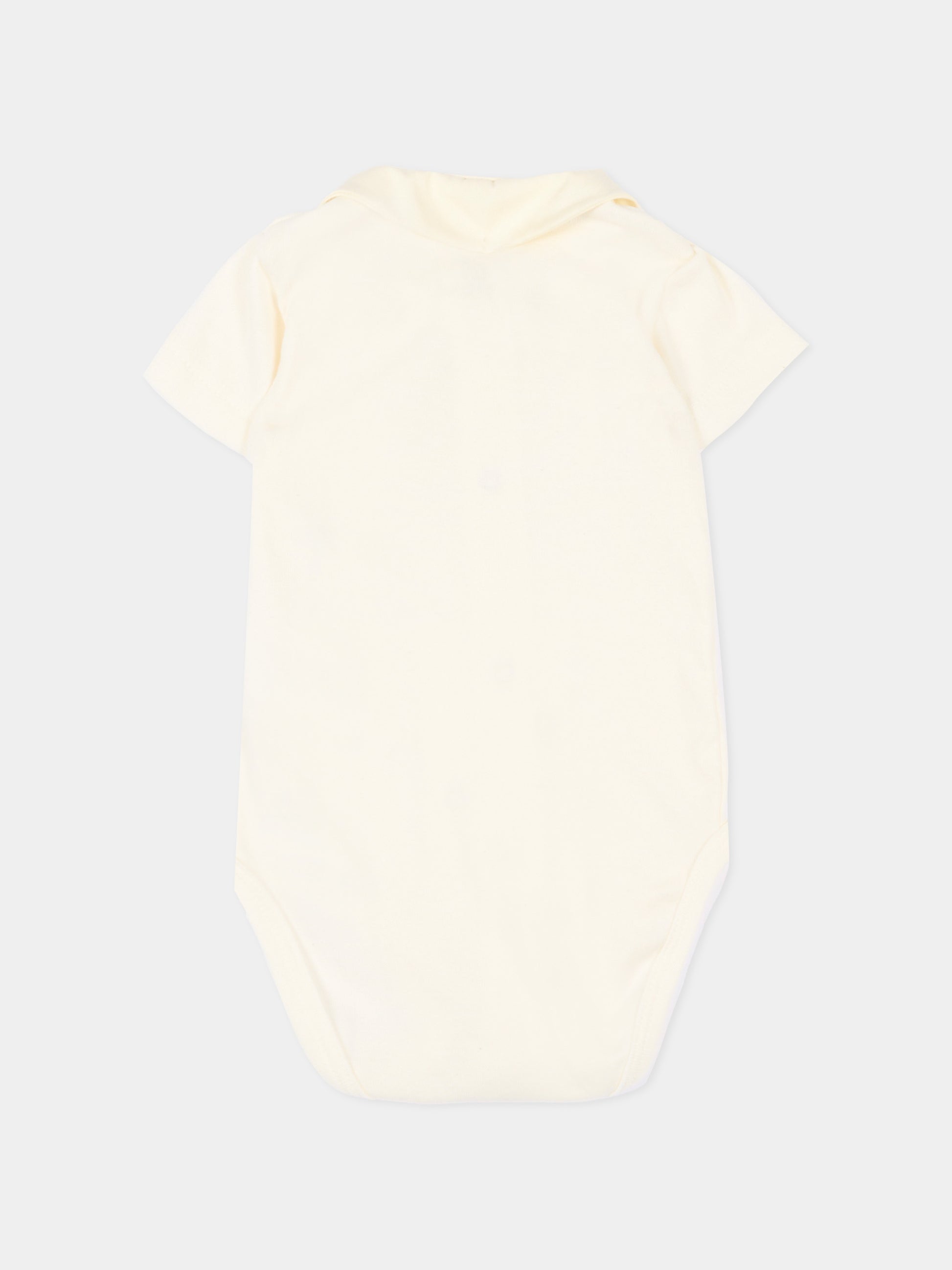 Body avorio per neonato con balena,Petit Bateau,A0FSV MILK/FLO 01