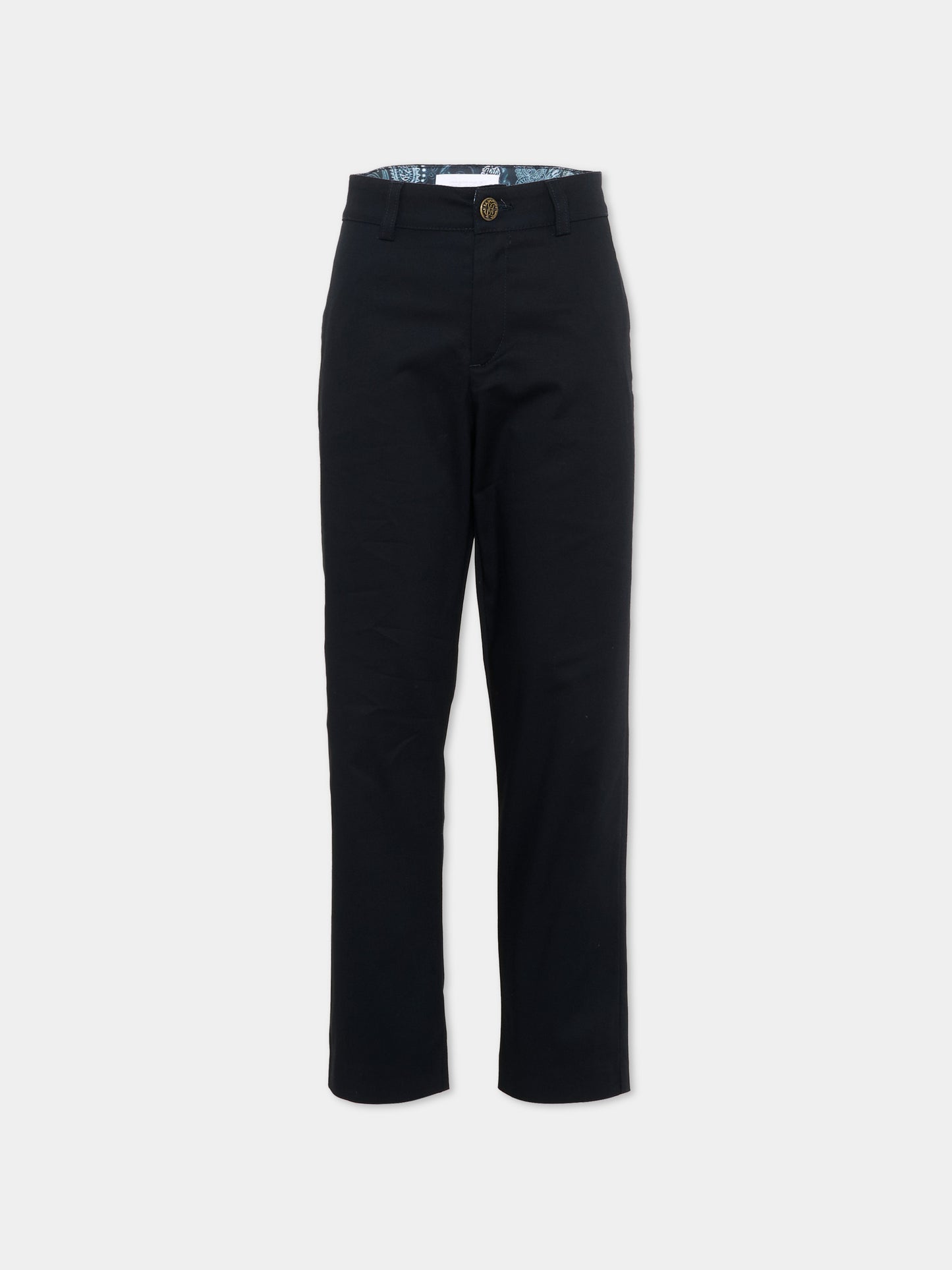 Pantaloni eleganti blu per bambino,Roberto Cavalli Kids,CBP26002PA BLUE PEACOAT