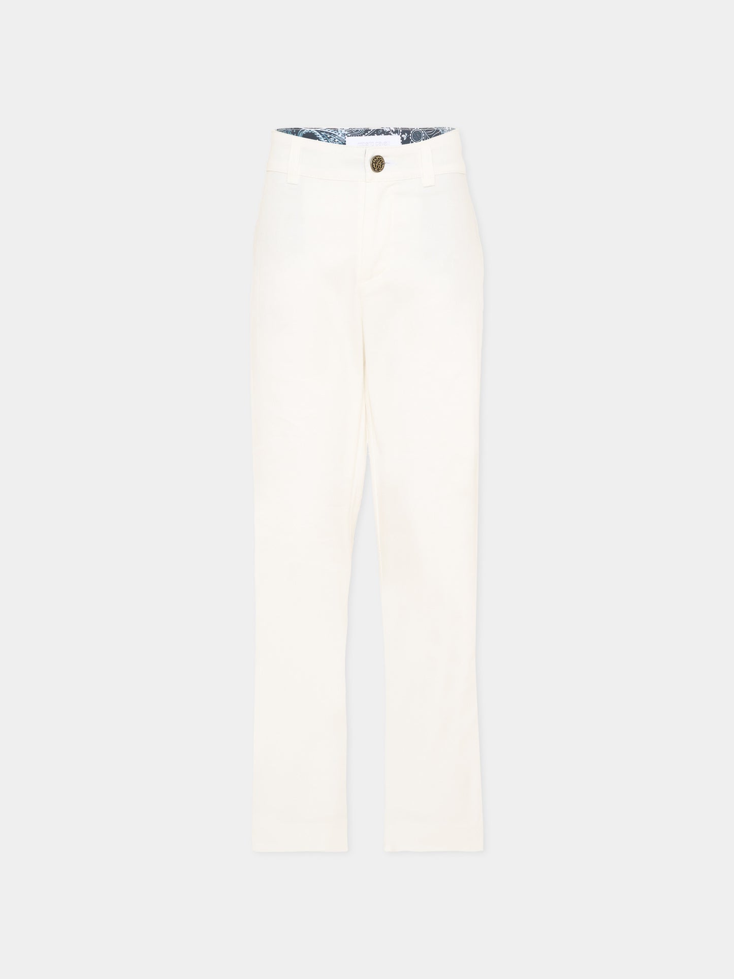 Pantaloni eleganti bianchi per bambino,Roberto Cavalli Kids,CBP26002PA WHITE