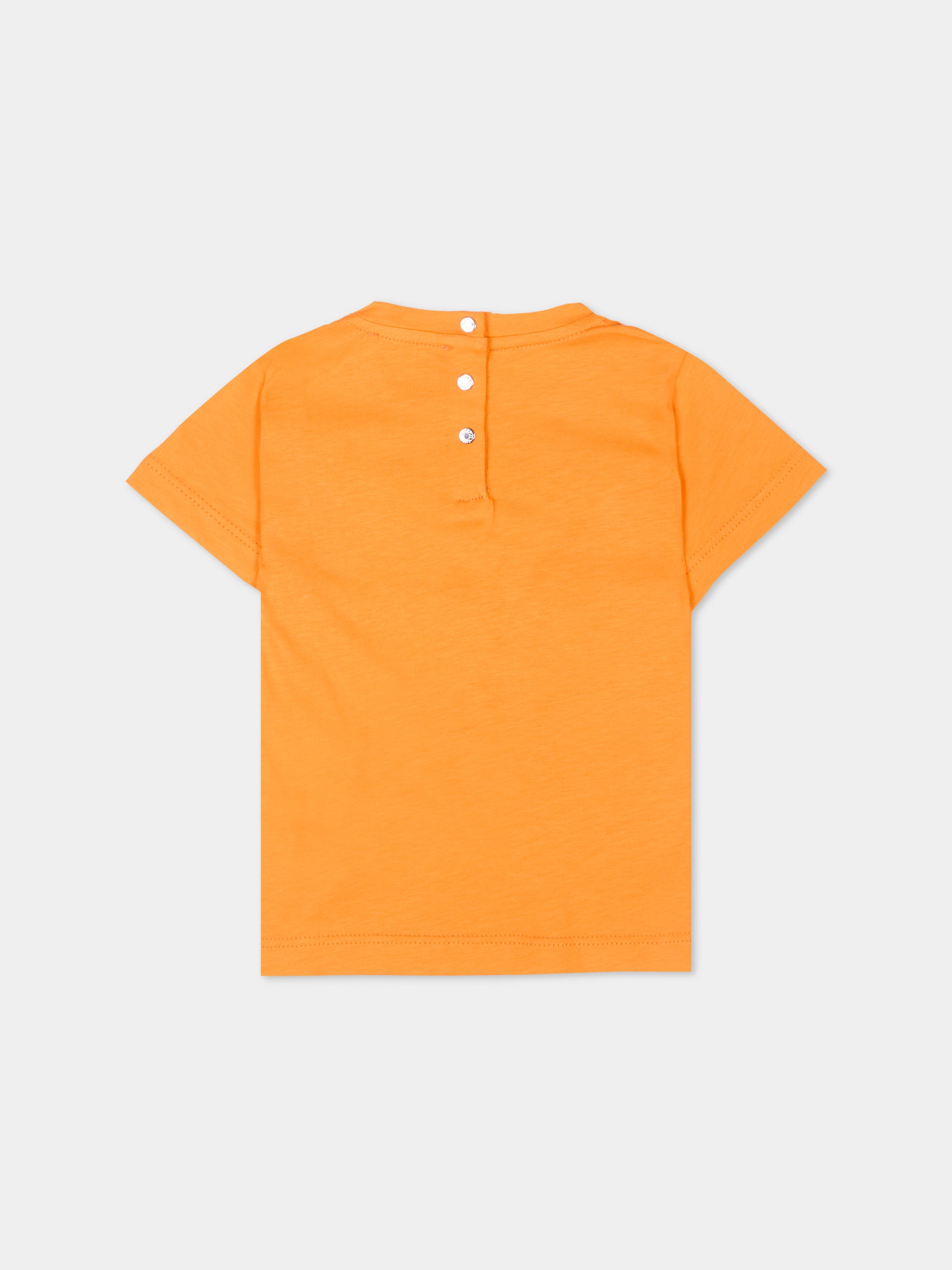 T-shirt arancione per neonato con stampa tropicale,Roberto Cavalli Kids,CIP26083TS ORANGE B.OF PARADISE