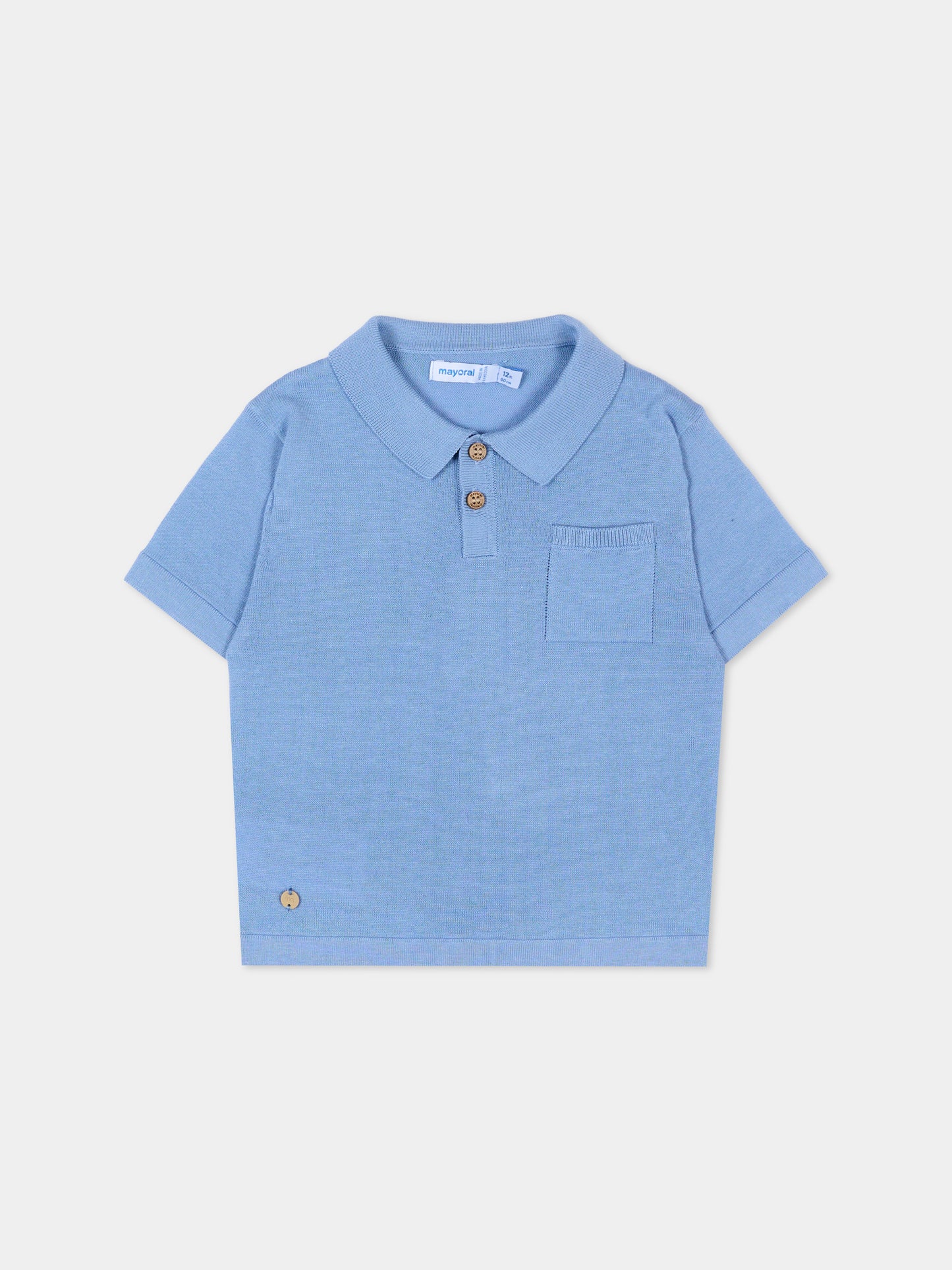 Polo azzurra per neonato con taschino,Mayoral,1109 041