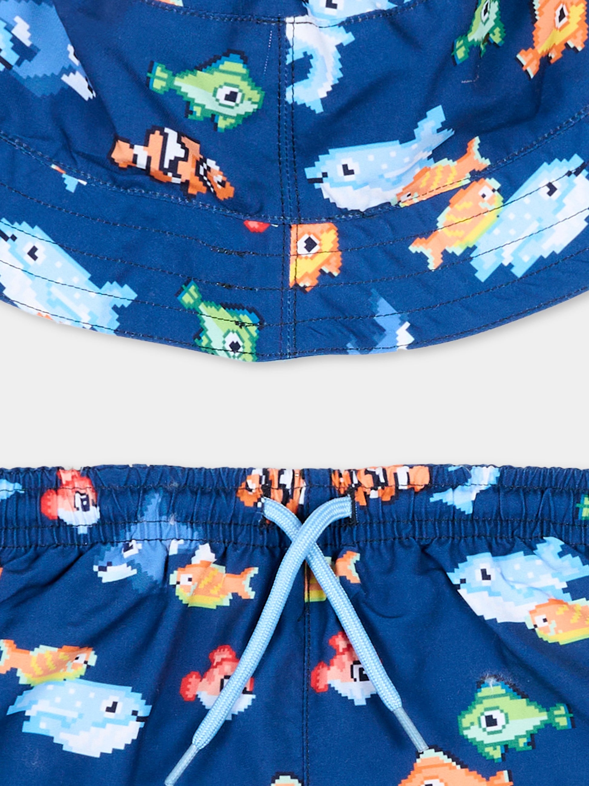 Completo sportivo blu per neonato con pesci,Mayoral,1660 072