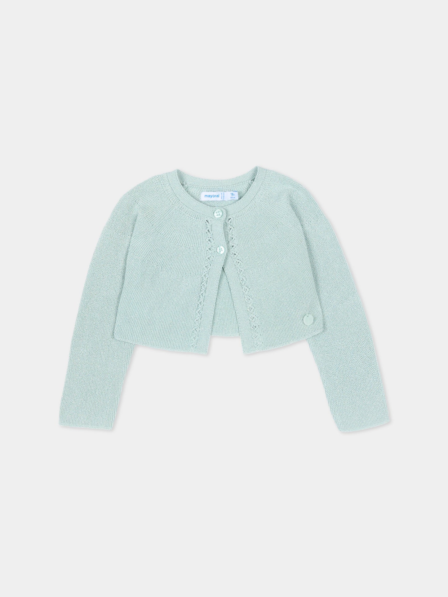 Cardigan verde per neonata corto,Mayoral,302 075
