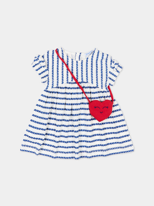 Vestito bianco per neonata con cuori blu,Mayoral,1919 050