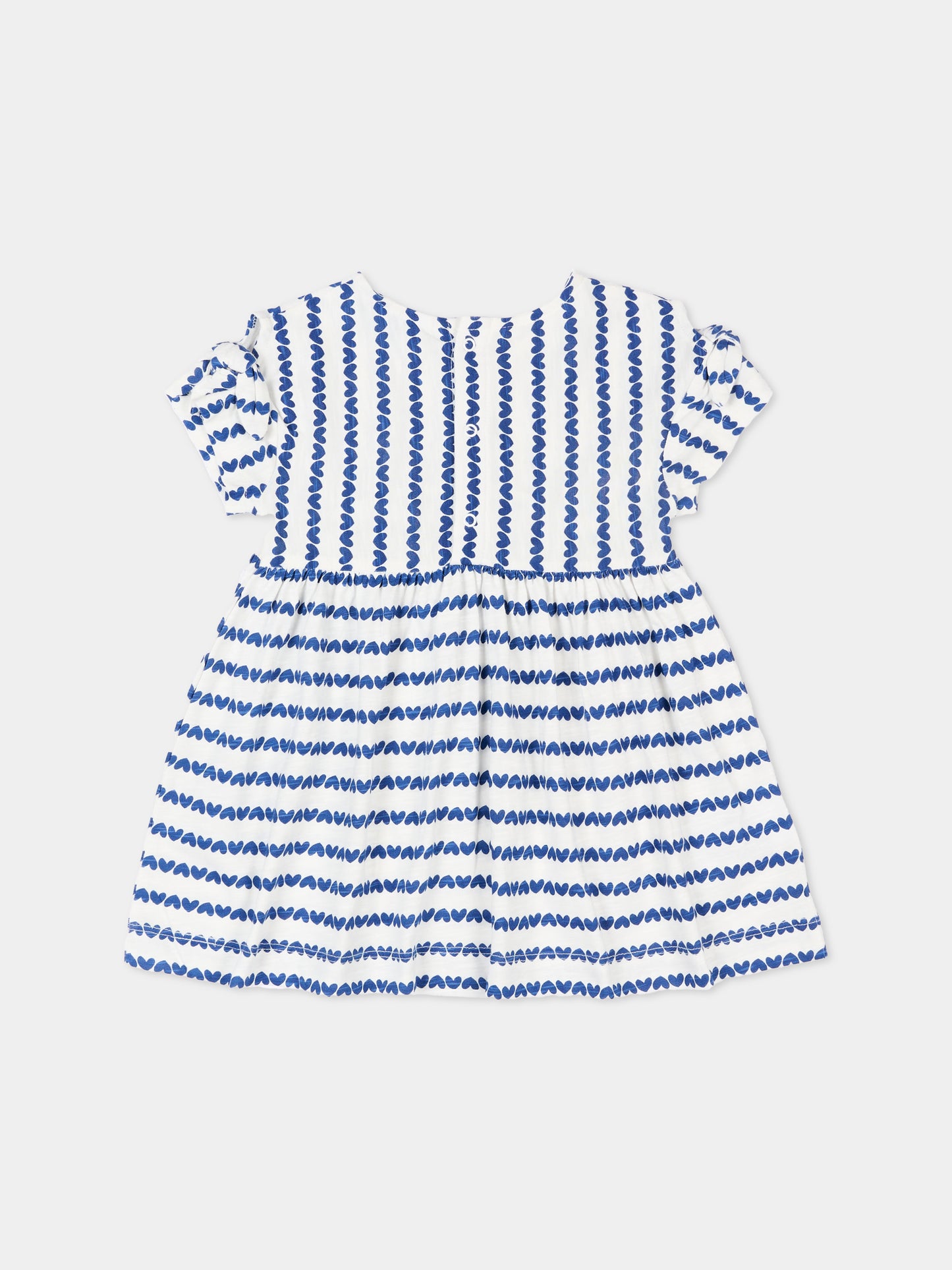 Vestito bianco per neonata con cuori blu,Mayoral,1919 050