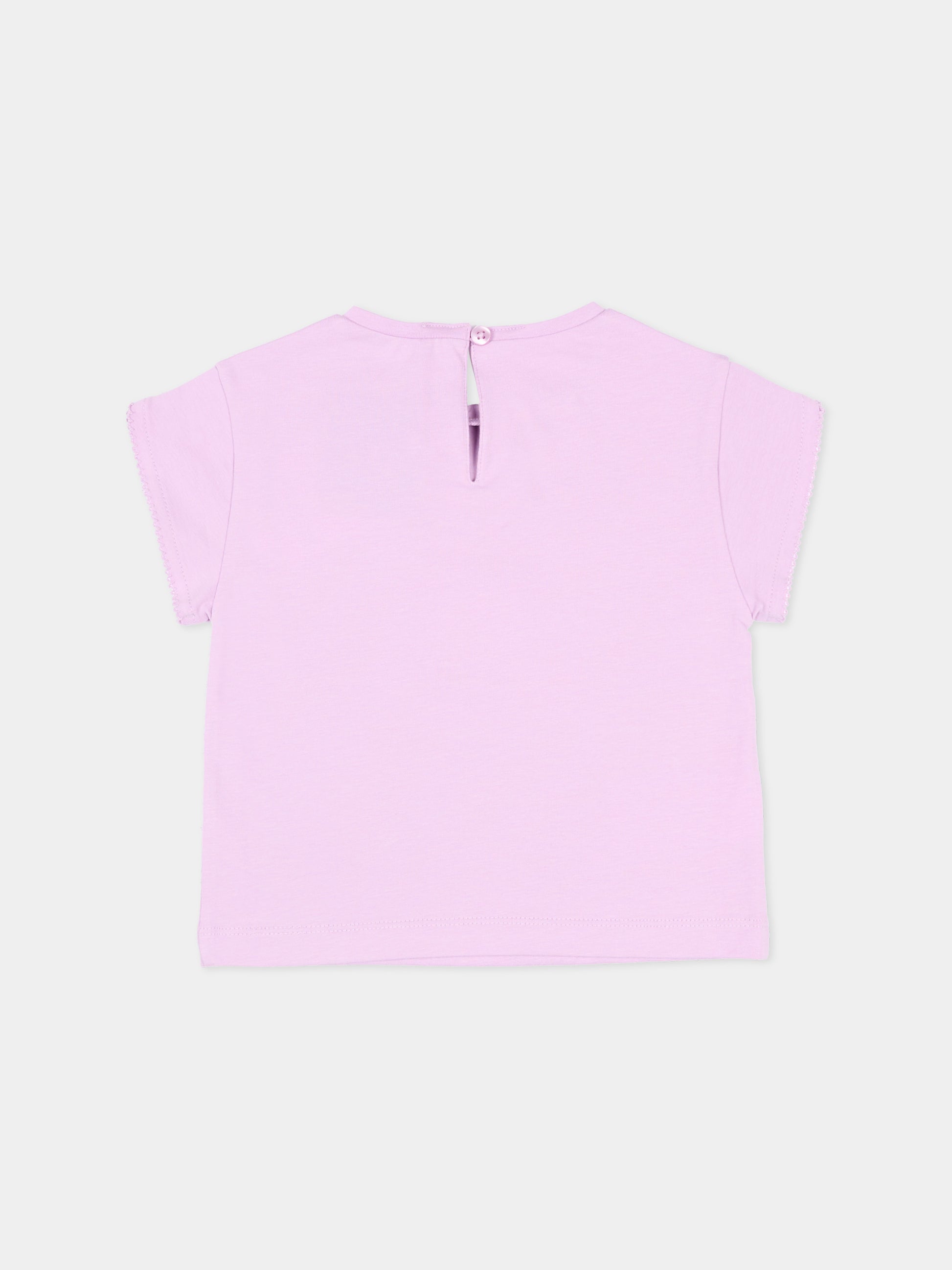 T-Shirt lilla per neonata con stampa fiore,Mayoral,1087 026