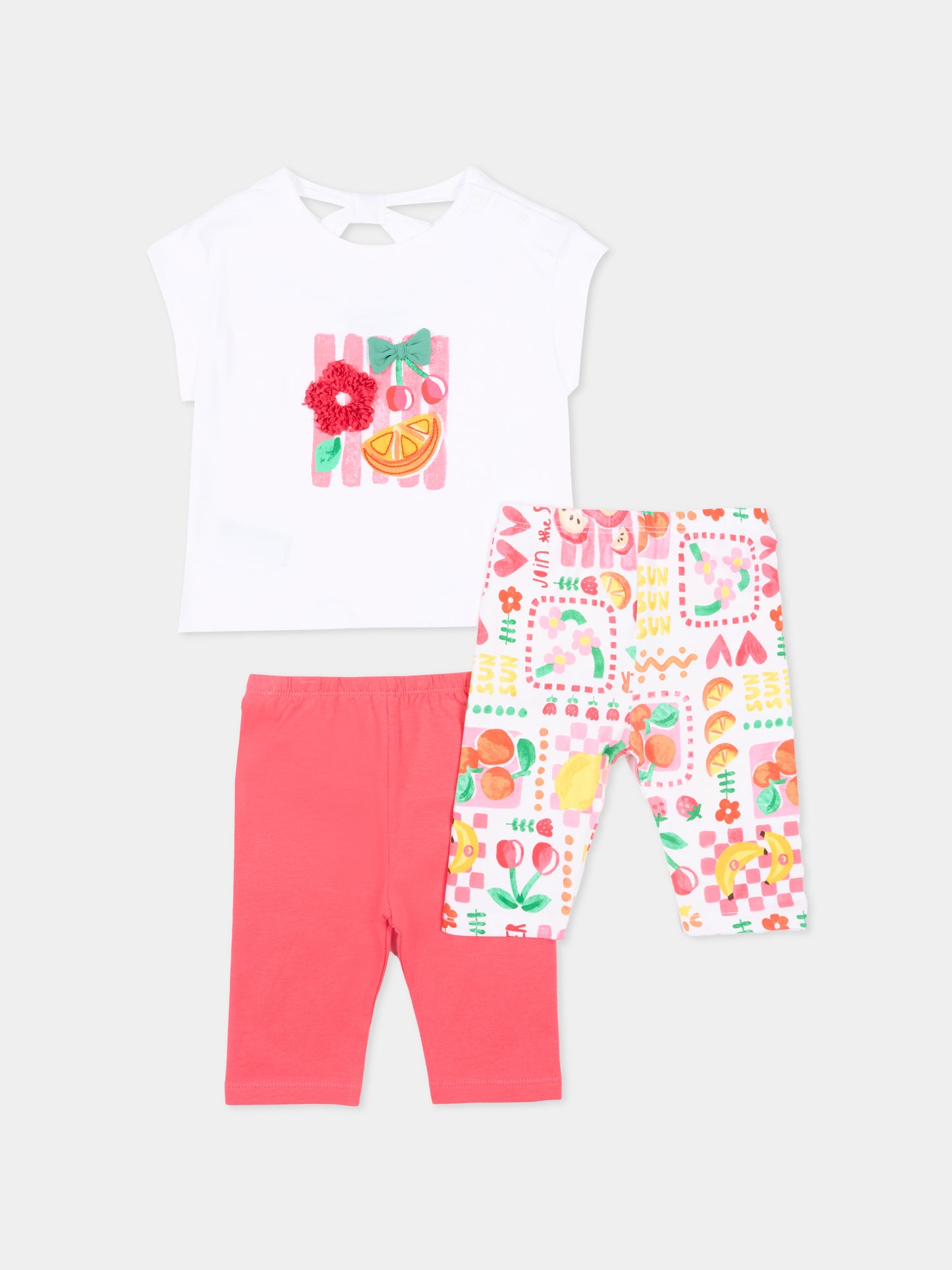 Completo sportivo rosa per neonata con frutta,Mayoral,1752 010