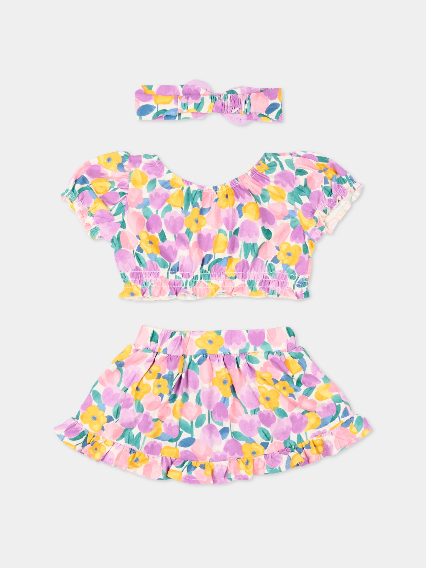 Completo sportivo viola per neonata floreale,Mayoral,1934 086