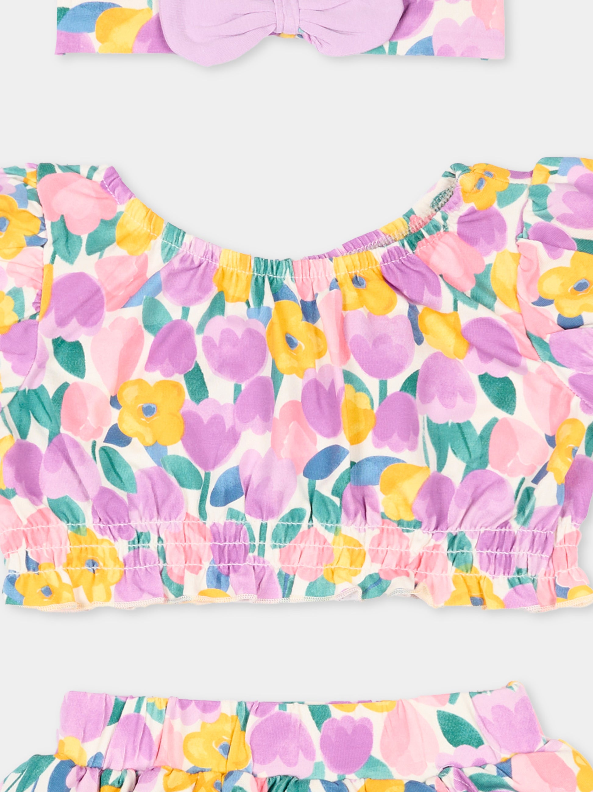 Completo sportivo viola per neonata floreale,Mayoral,1934 086