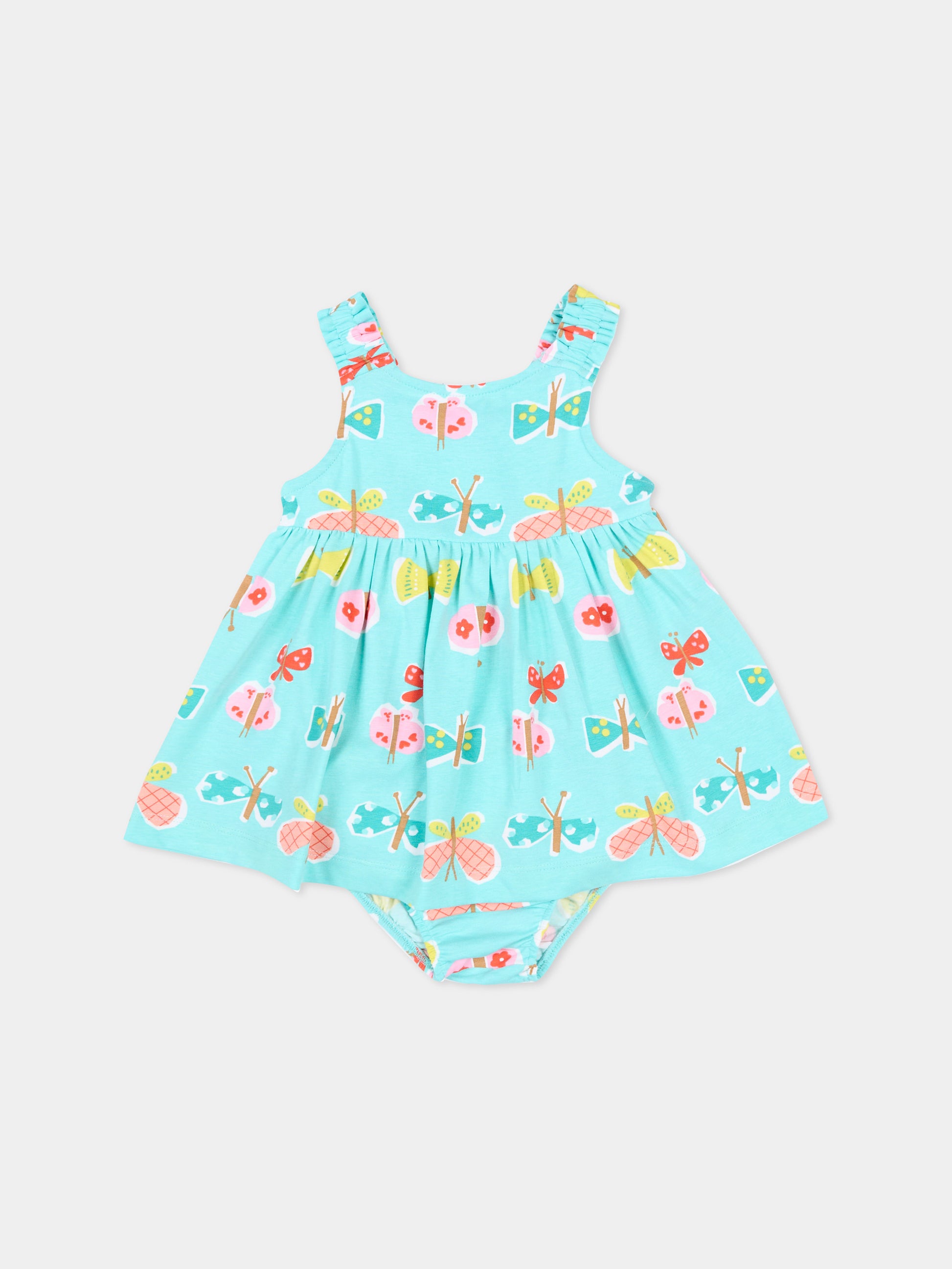 Vestito verde acqua per neonata con farfalle,Mayoral,1927 058