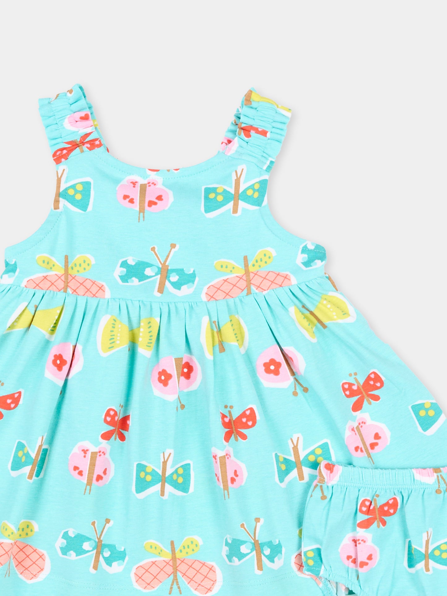 Vestito verde acqua per neonata con farfalle,Mayoral,1927 058